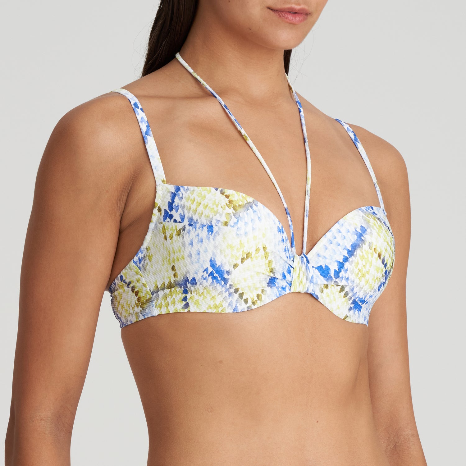 Marie Jo Swim Lundey Padded Plunge Bikini Top (1006316) Lime Snake