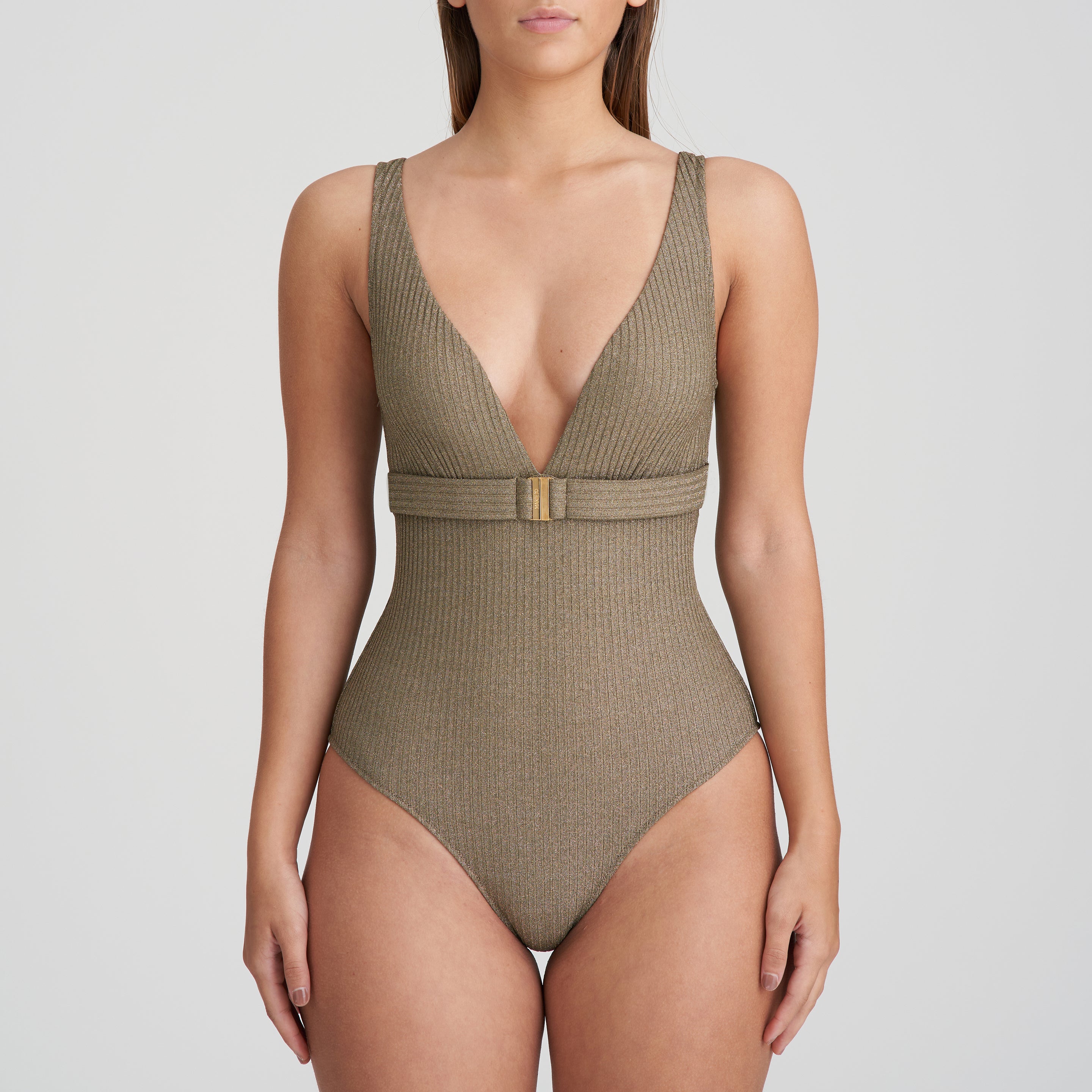 Marie Jo Swim Tinjis Plunge Swimsuit Wireless (1006932) Golden Olive