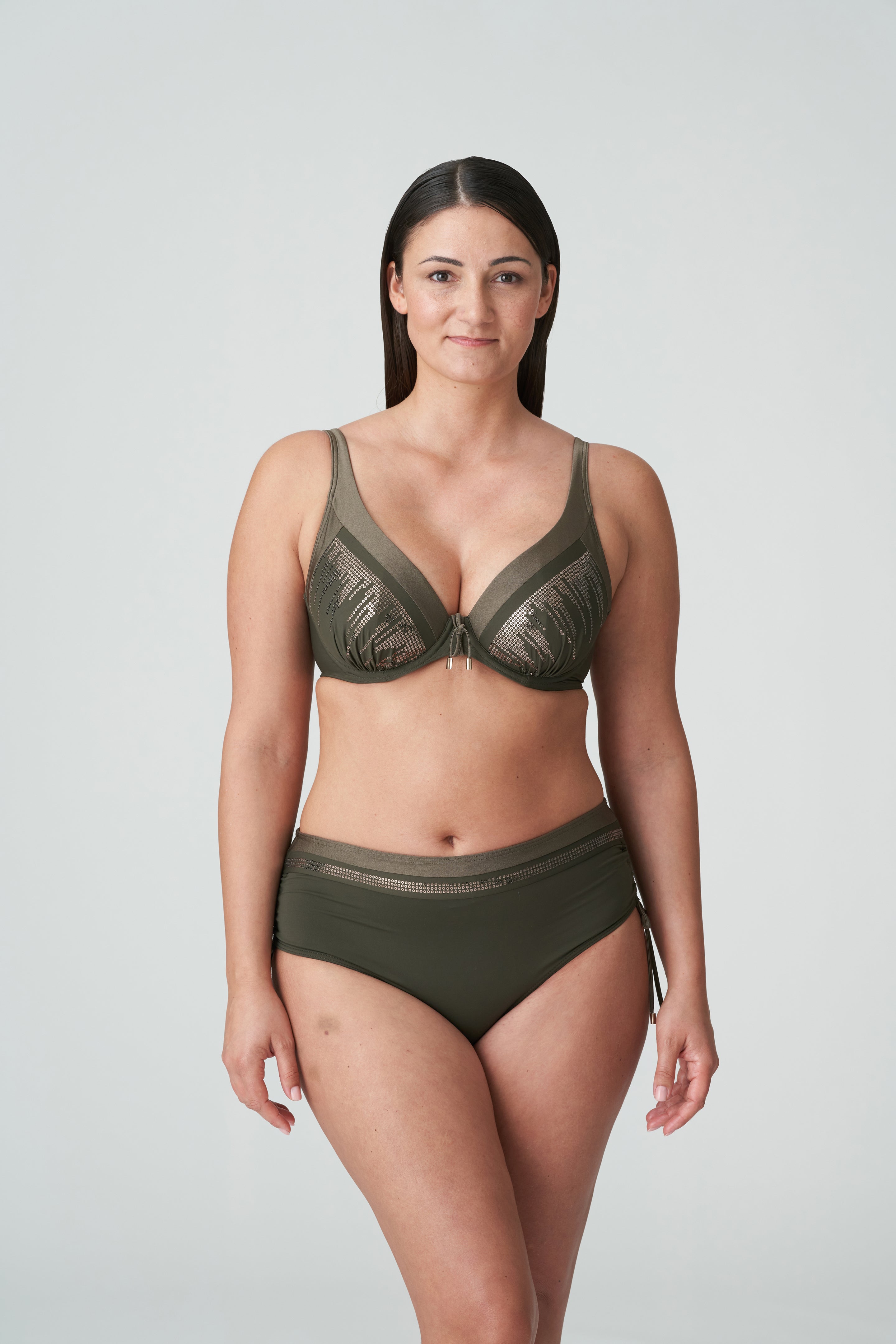 Primadonna Swim Aracruz Half Padded Plunge Bikini Top (4011819) Kaki