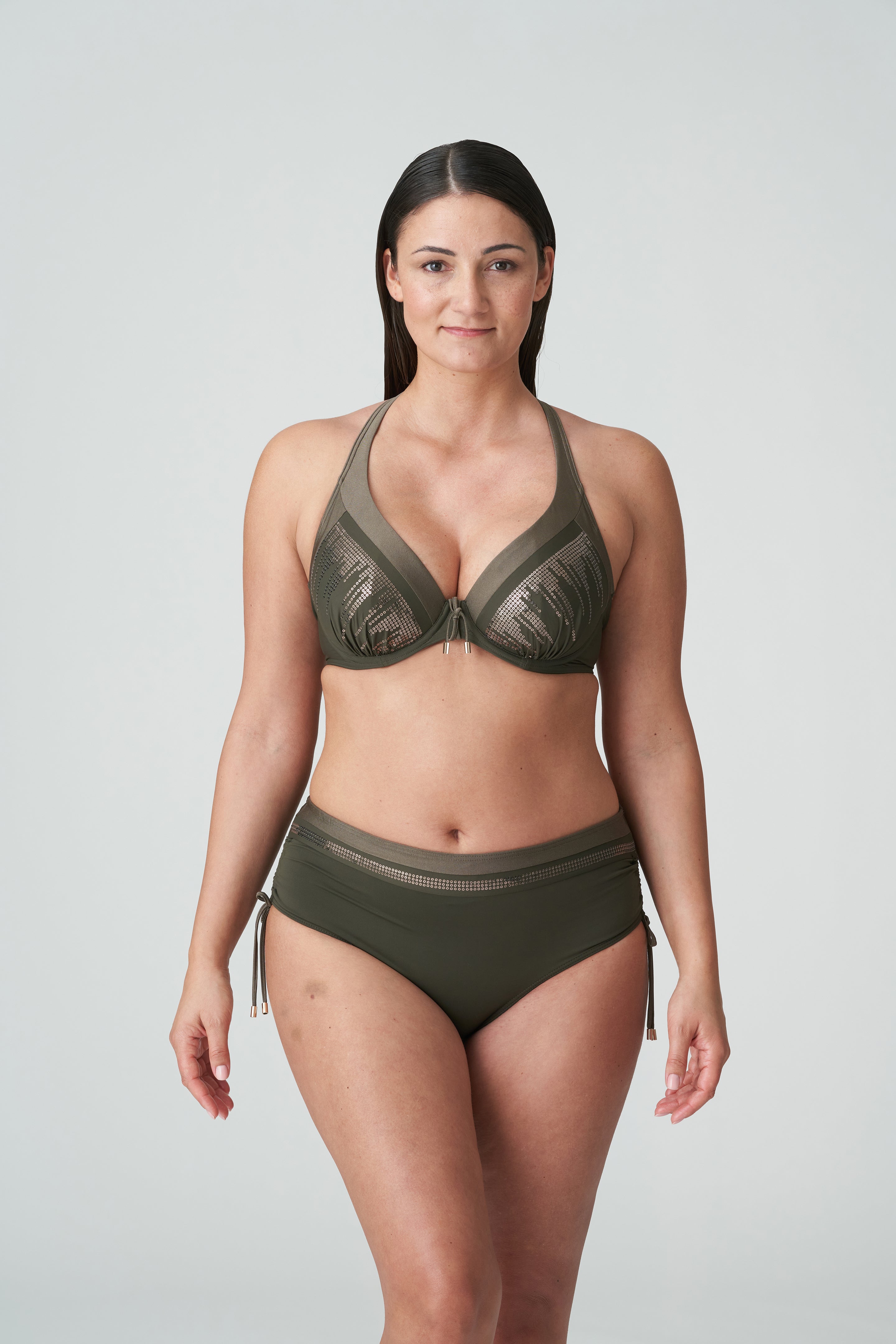 Primadonna Swim Aracruz Half Padded Plunge Bikini Top (4011819) Kaki