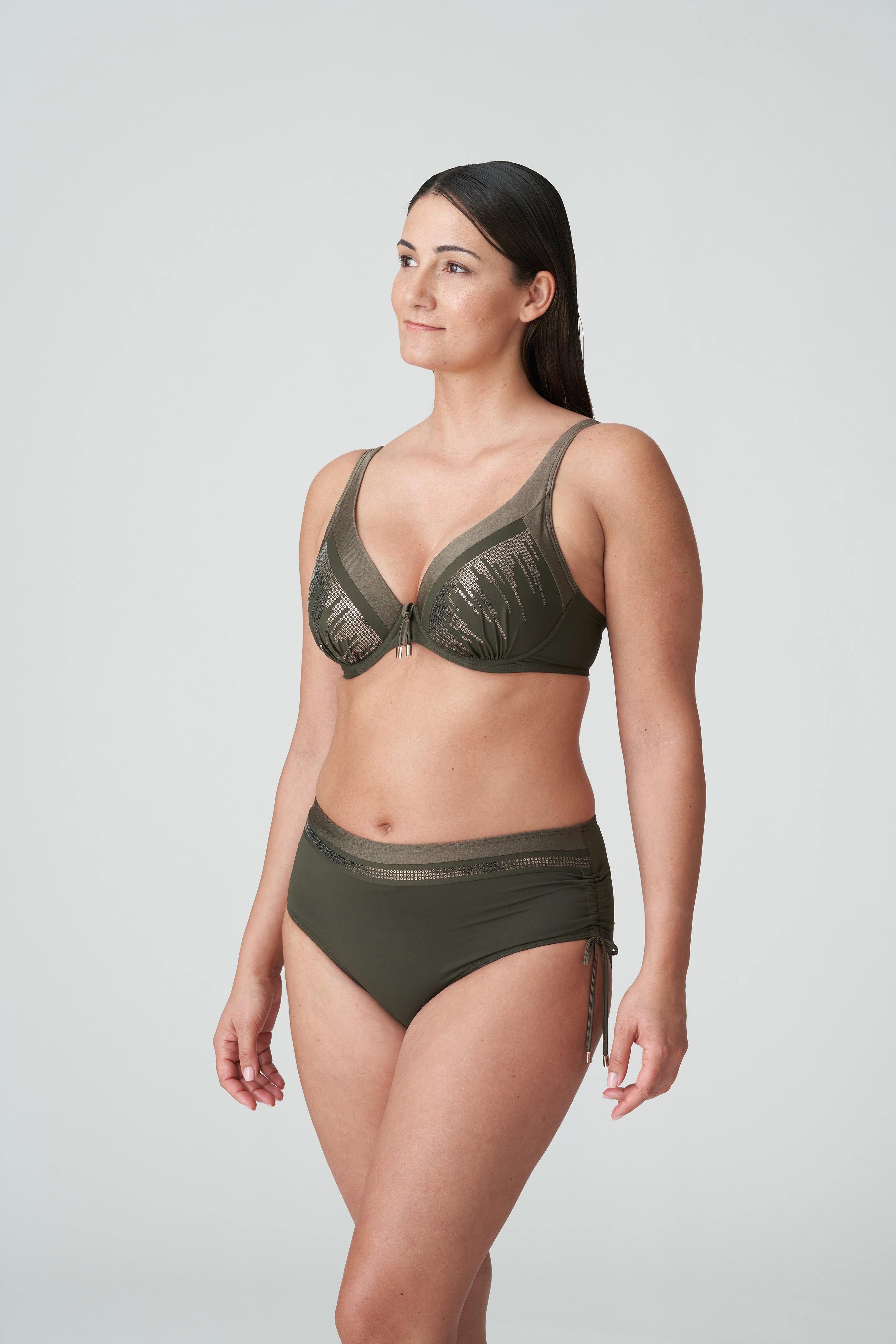 Primadonna Swim Aracruz Half Padded Plunge Bikini Top (4011819) Kaki
