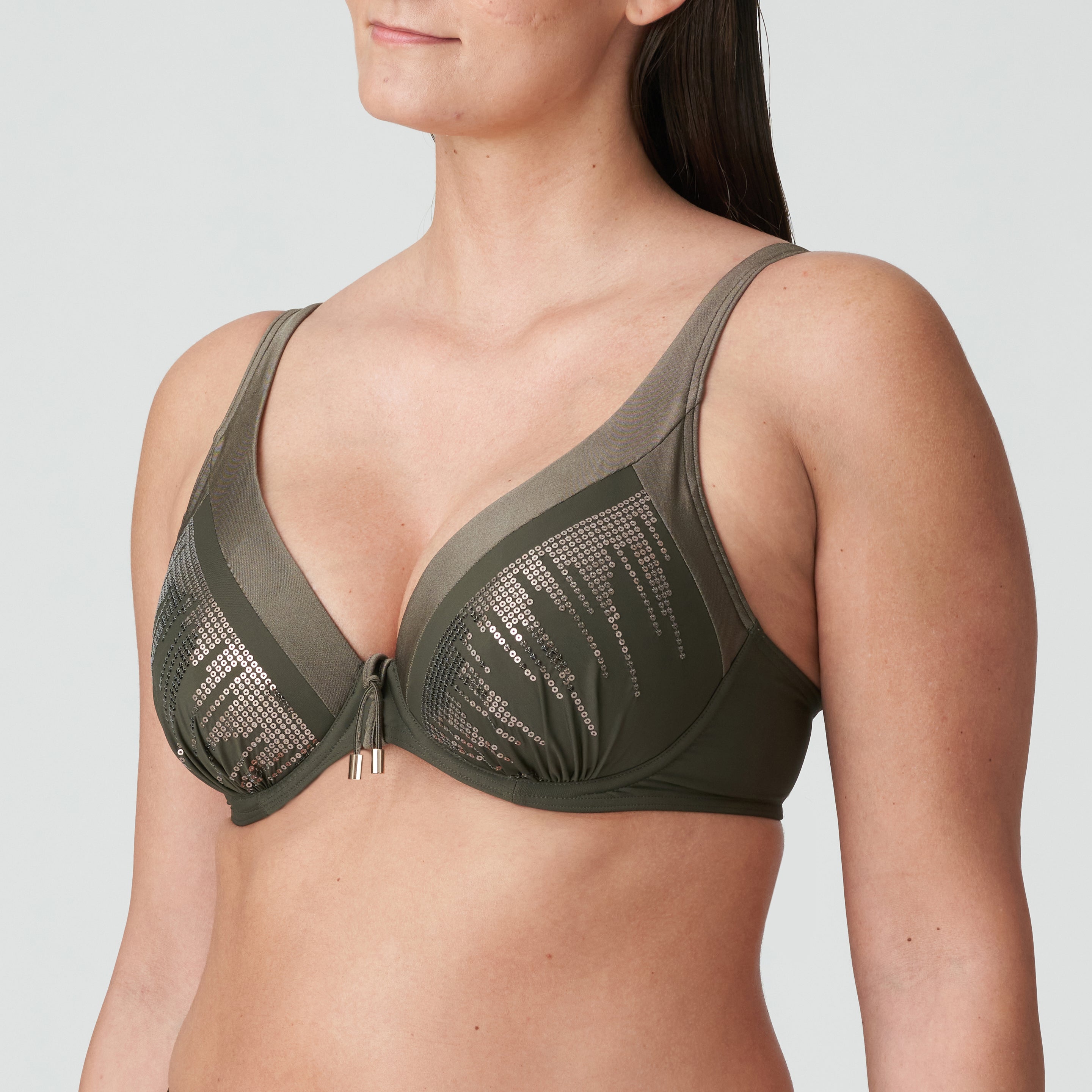 Primadonna Swim Aracruz Half Padded Plunge Bikini Top (4011819) Kaki