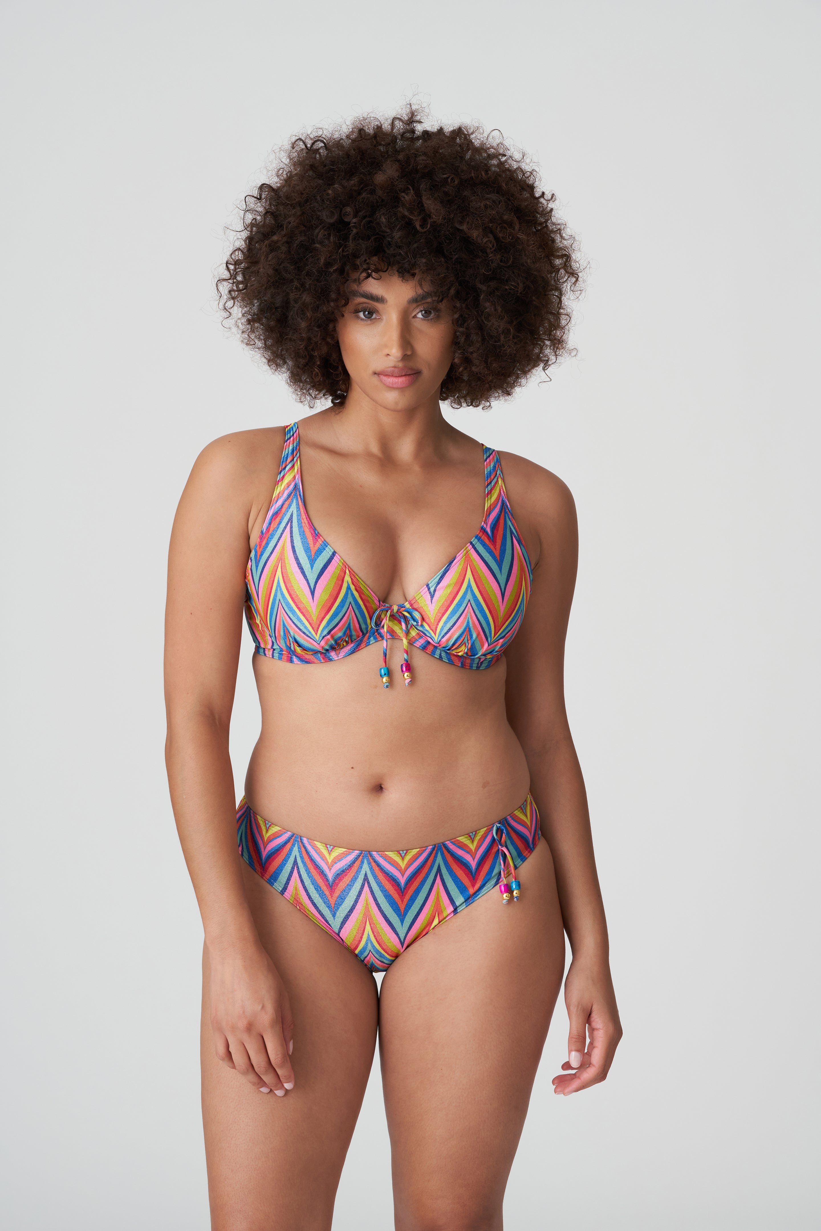 Primadonna Swim Kea Half Padded Plunge Bikini Top (4010819) Rainbow Paradise