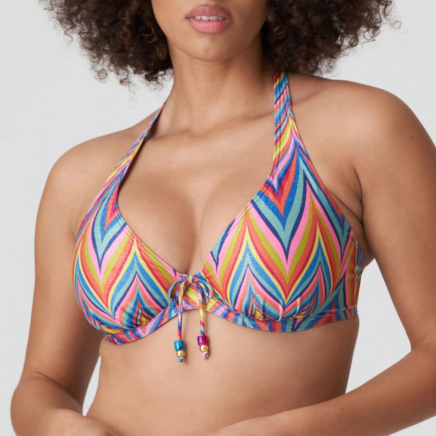 Primadonna Swim Kea Half Padded Plunge Bikini Top (4010819) Rainbow Paradise