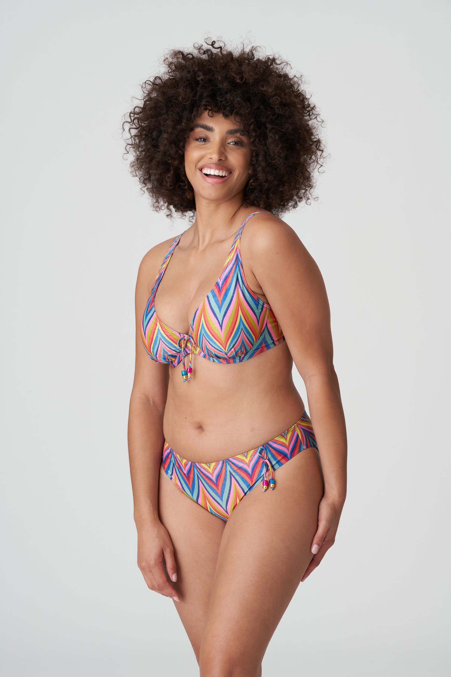 Primadonna Swim Kea Half Padded Plunge Bikini Top (4010819) Rainbow Paradise