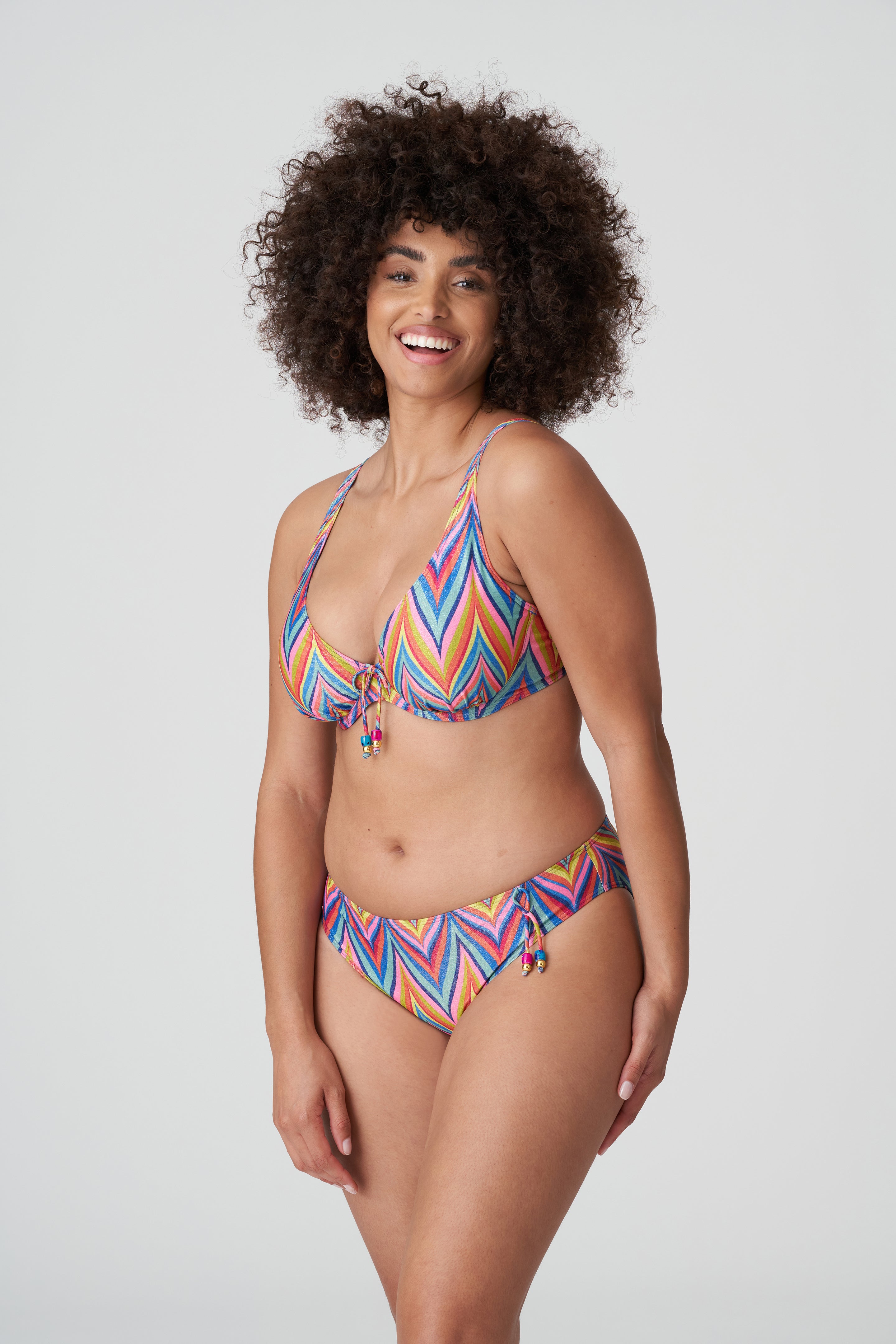 Primadonna Swim Kea Half Padded Plunge Bikini Top (4010819) Rainbow Paradise
