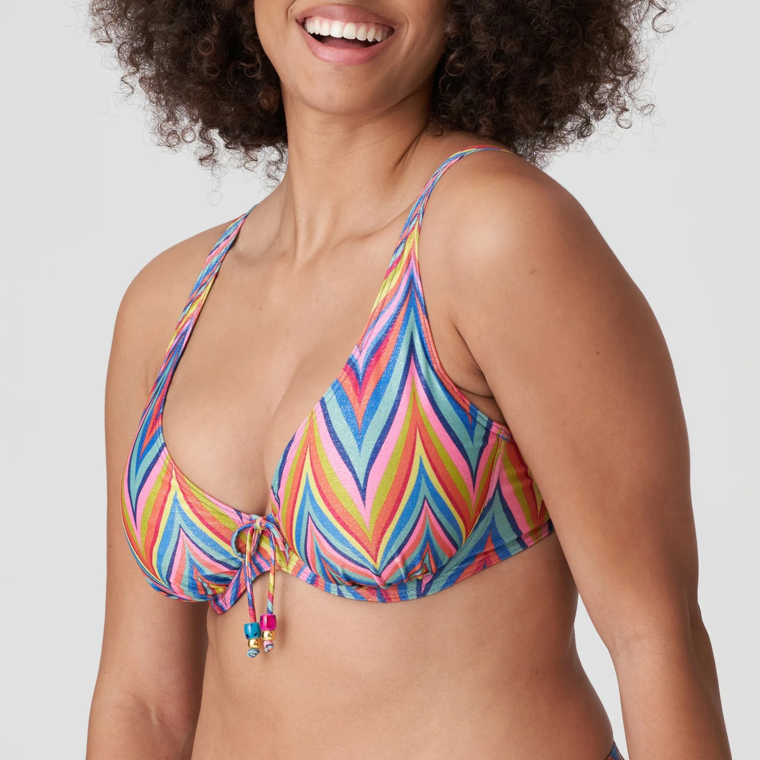 Primadonna Swim Kea Half Padded Plunge Bikini Top (4010819) Rainbow Paradise