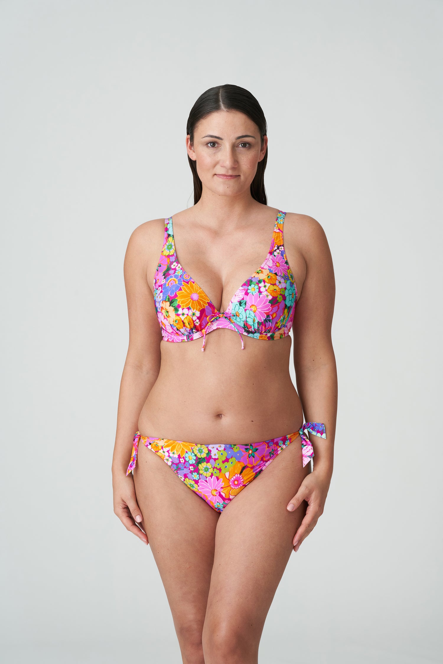 Primadonna Swim Najac Half Padded Plunge Bikini Top (4011019) Floral Explosion