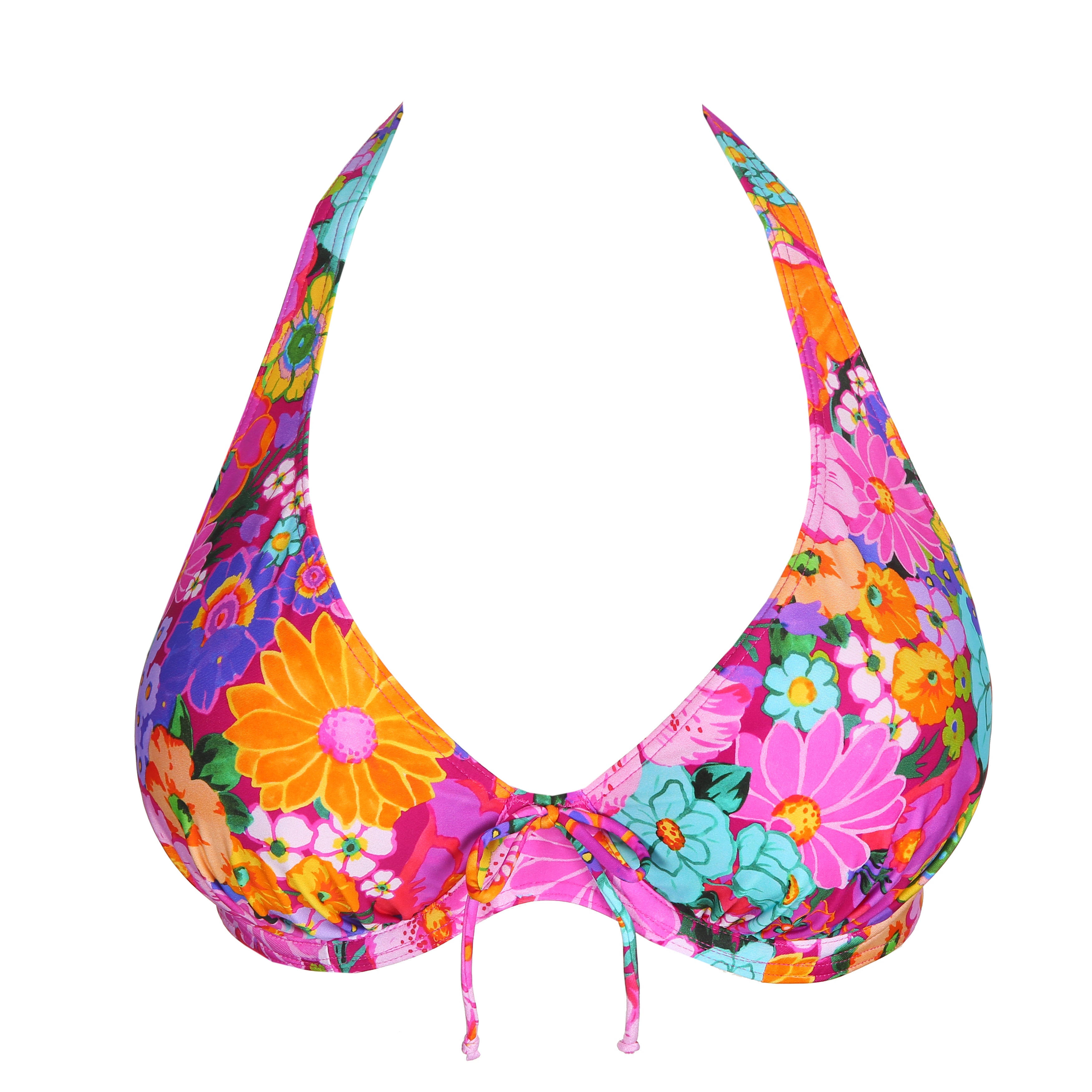 Primadonna Swim Najac Half Padded Plunge Bikini Top (4011019) Floral Explosion