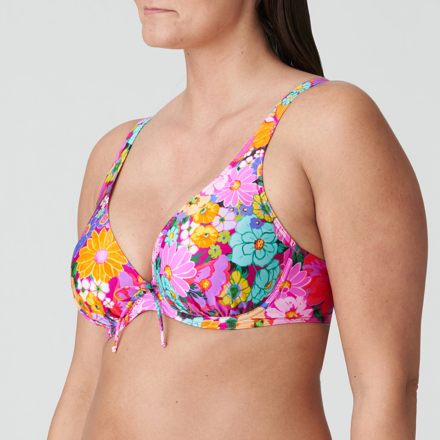 Primadonna Swim Najac Half Padded Plunge Bikini Top (4011019) Floral Explosion