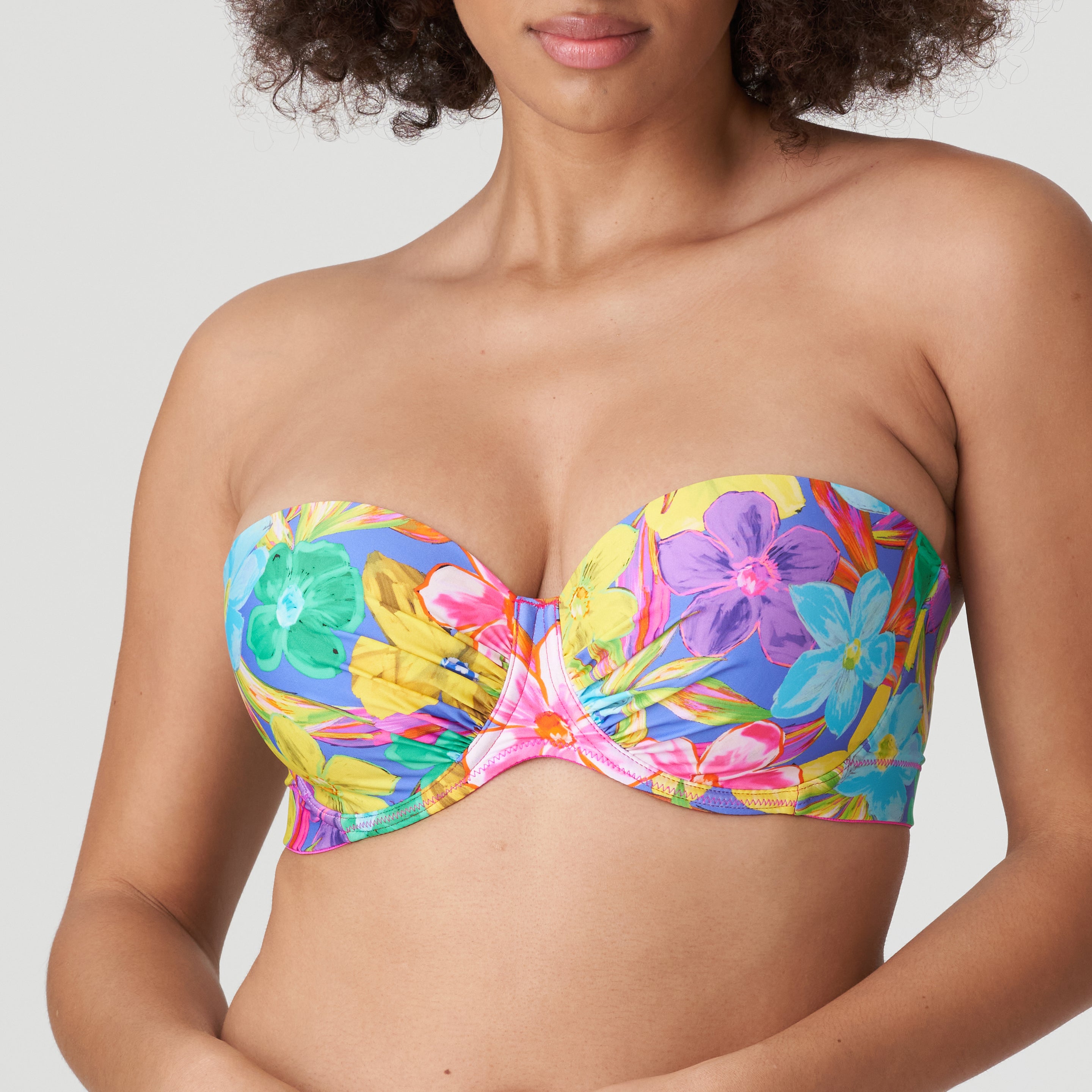 Primadonna Swim Sazan Уплотненный бикини-топ без бретелек (4010717) Синий Блум