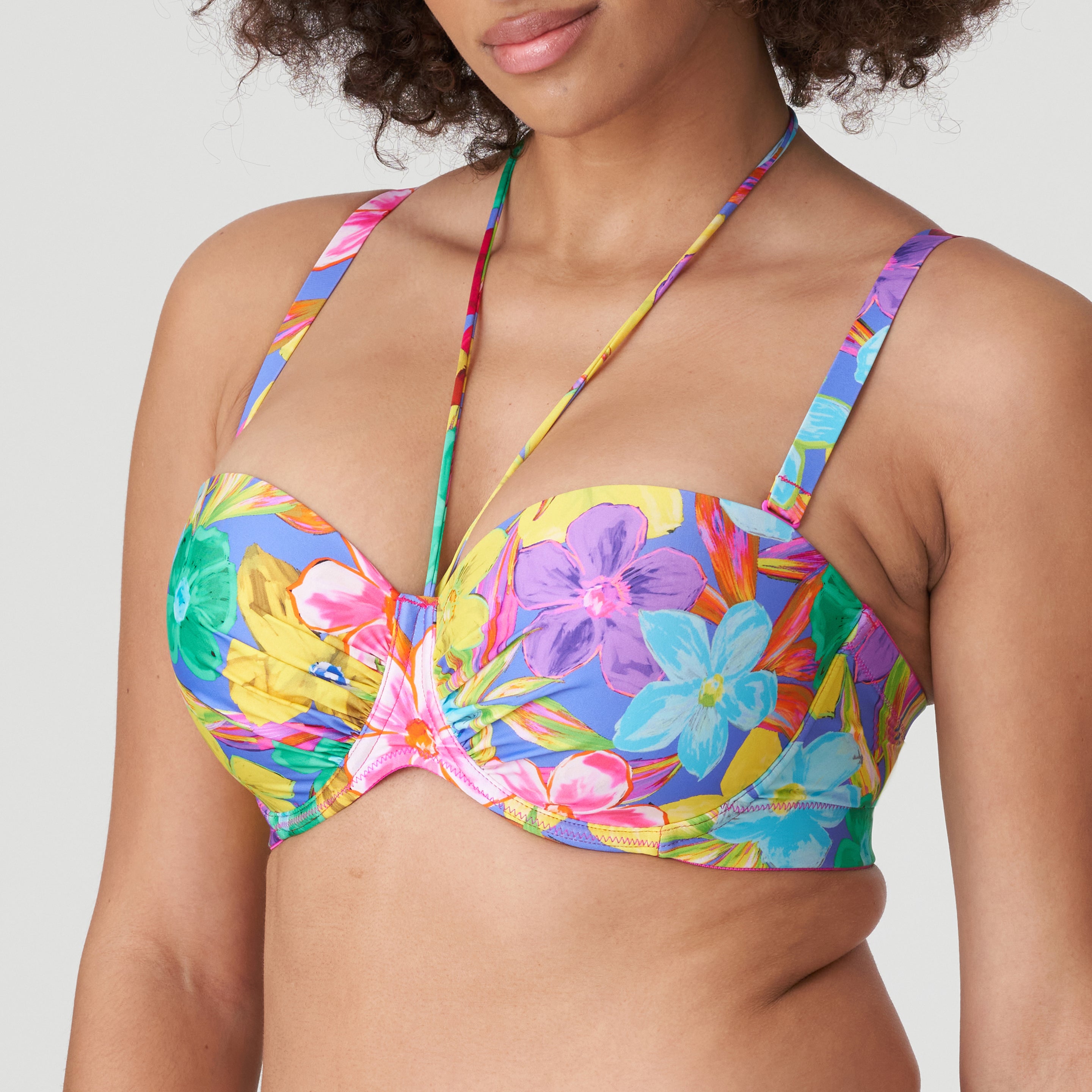 Primadonna Swim Sazan Уплотненный бикини-топ без бретелек (4010717) Синий Блум