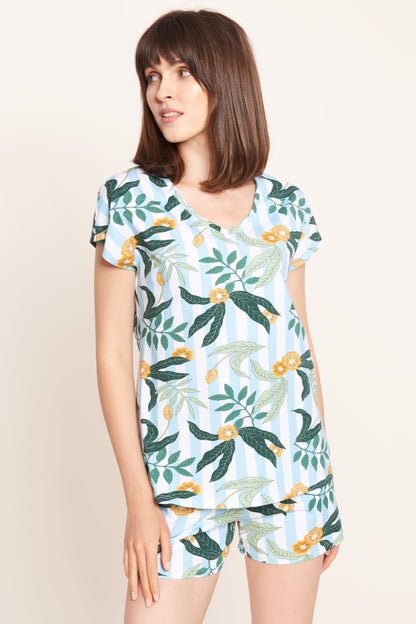 Rosch Shirt, 1/2 Sleeve, Flower Stripes (1212033) Flower Stripe