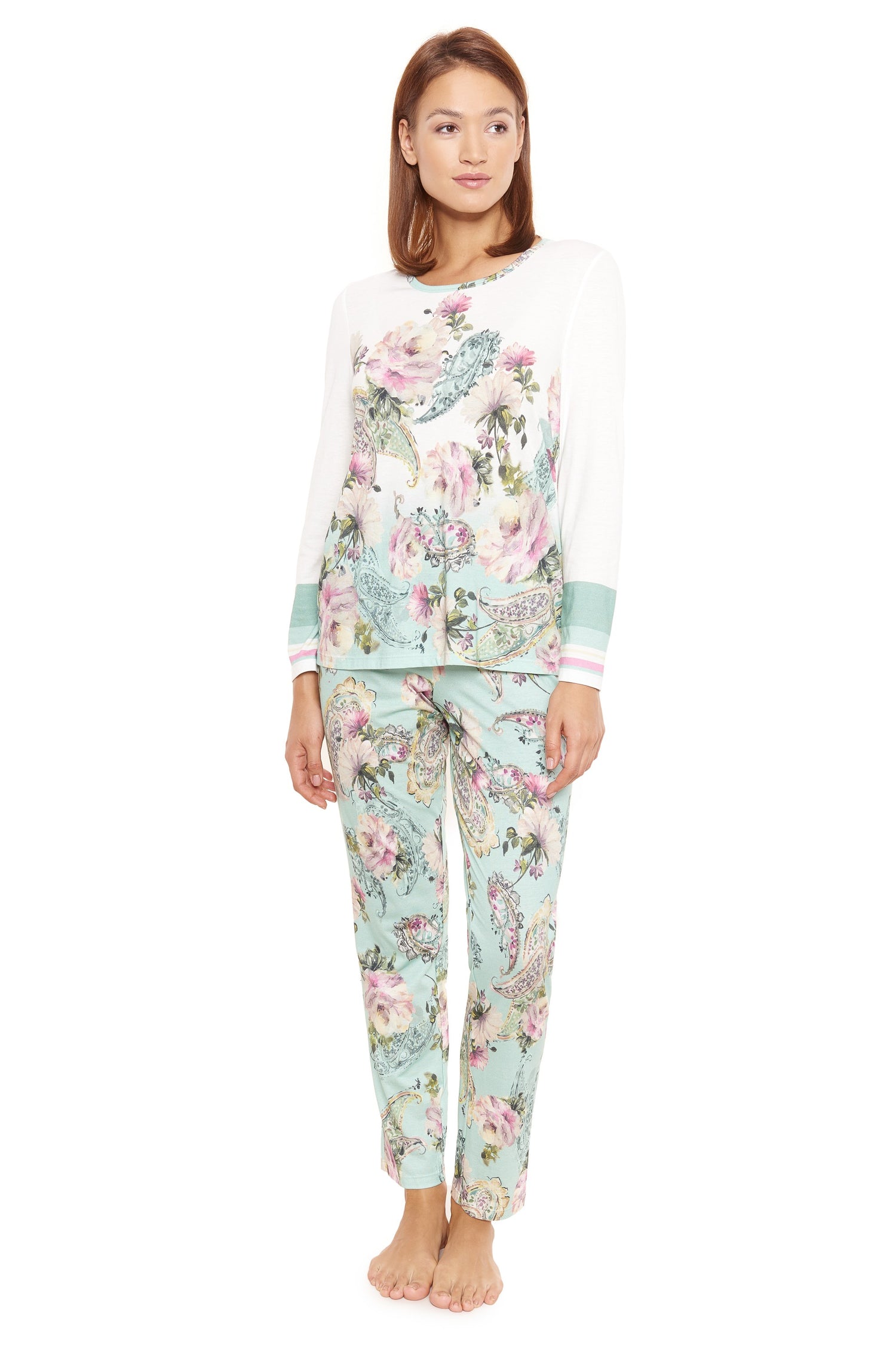 Rosch Pajama, 1/1 Sleeve, Pants 1/1, Round Neck Bi (1213204) Big Paisley
