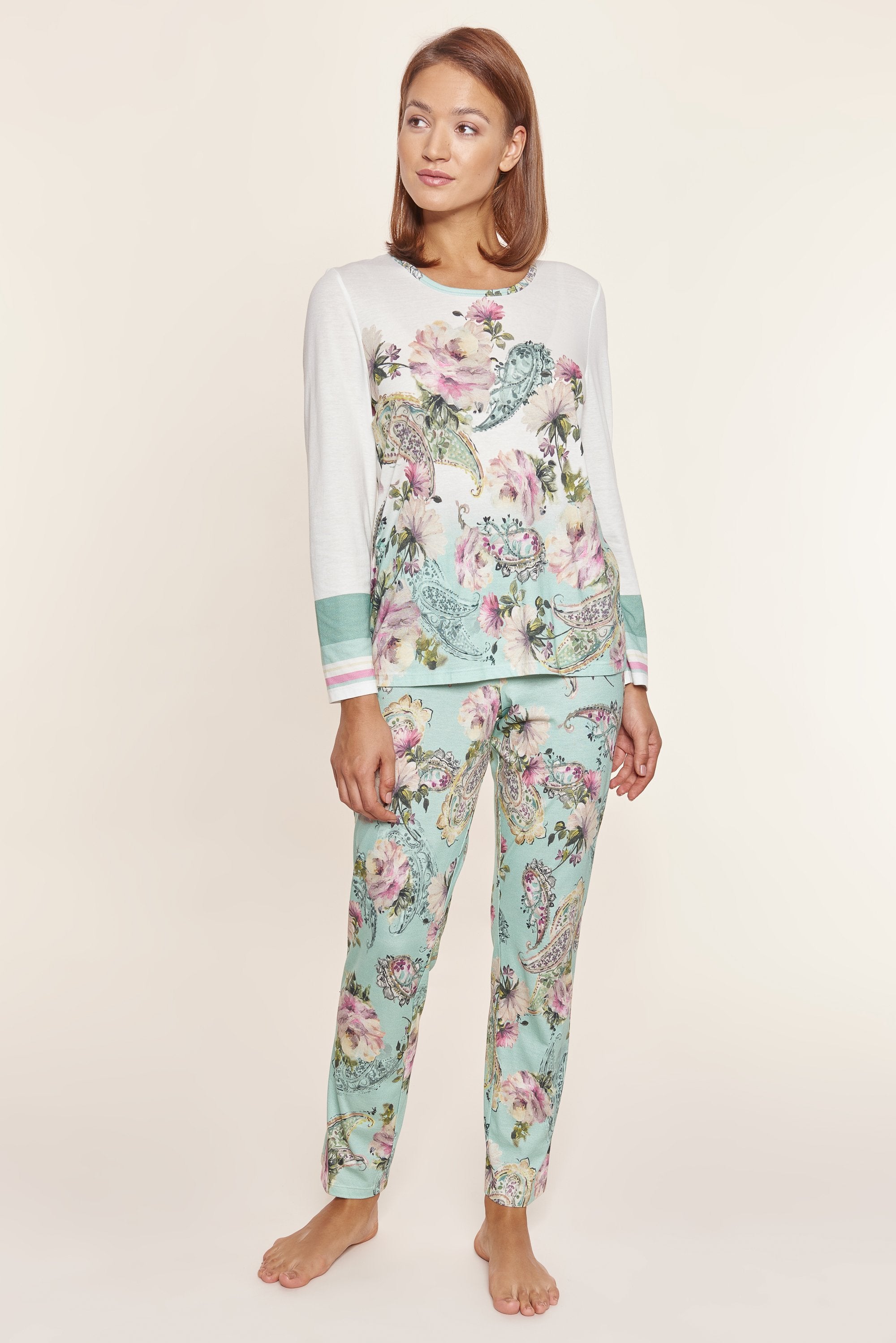 Rosch Pajama, 1/1 Sleeve, Pants 1/1, Round Neck Bi (1213204) Big Paisley