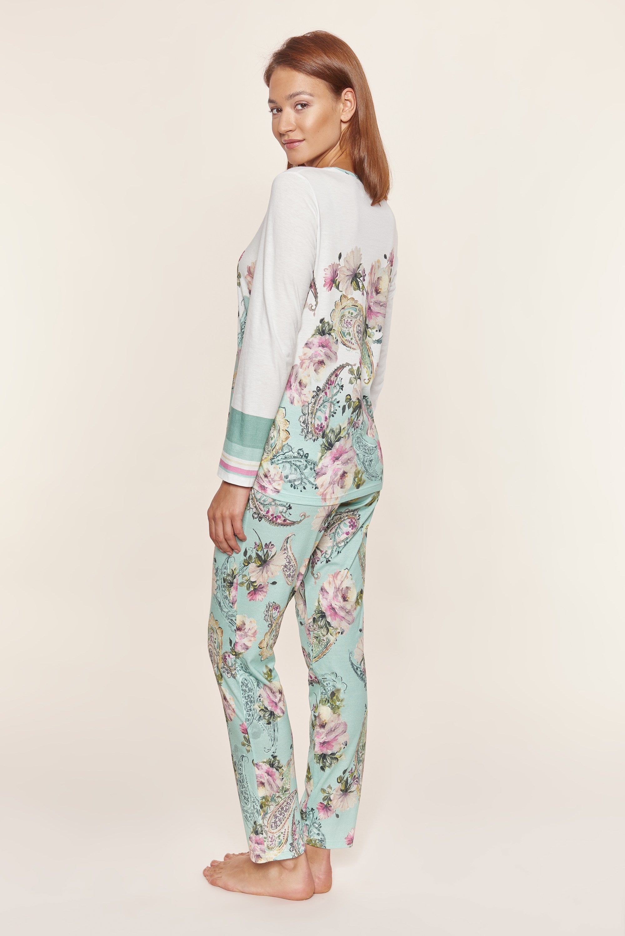 Rosch Pajama, 1/1 Sleeve, Pants 1/1, Round Neck Bi (1213204) Big Paisley