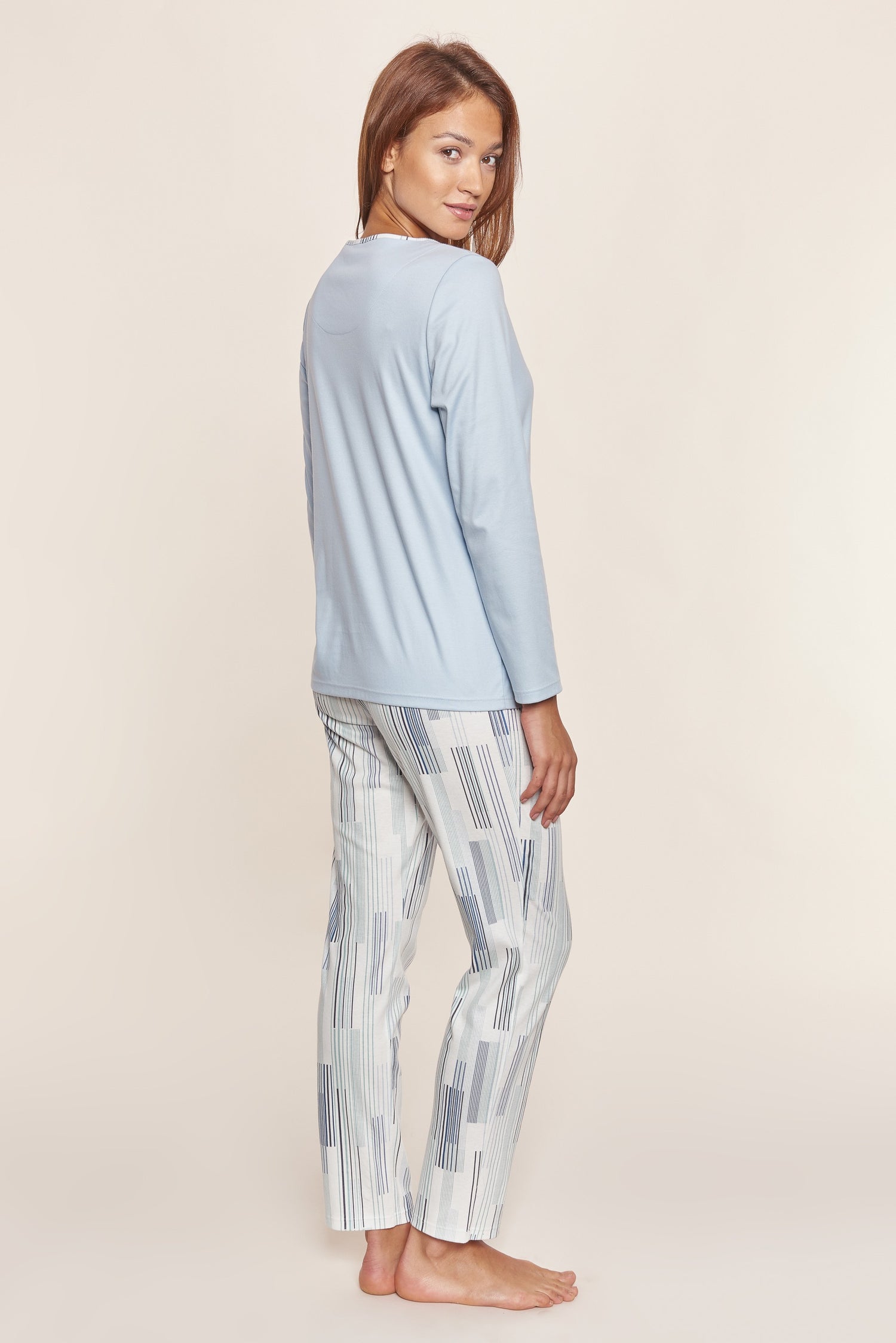 Rosch Pajama, 1/1 Sleeve, Pants 1/1, Round Neck St (1213330) Stripe Mix