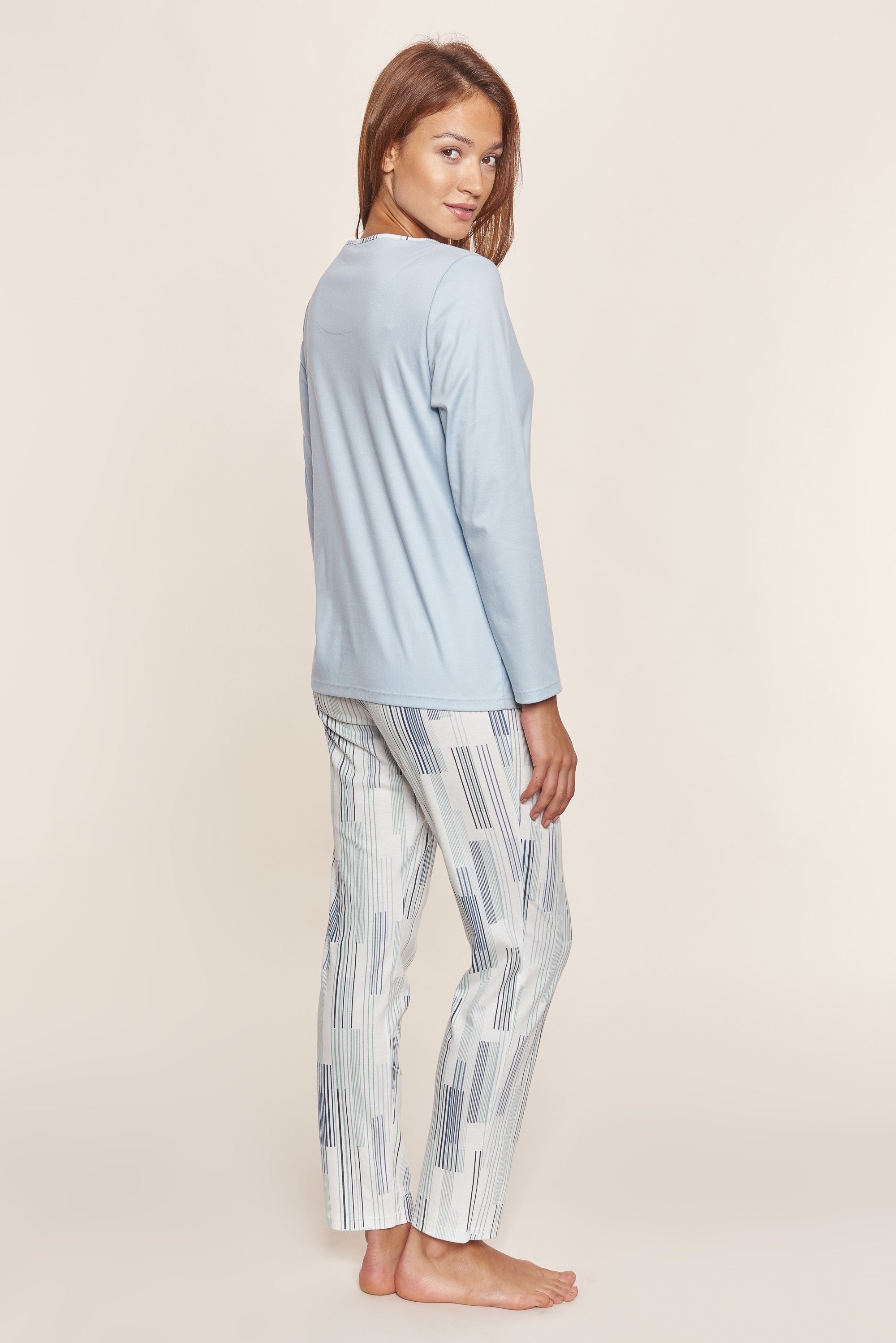 Rosch Pajama, 1/1 Sleeve, Pants 1/1, Round Neck St (1213330) Stripe Mix