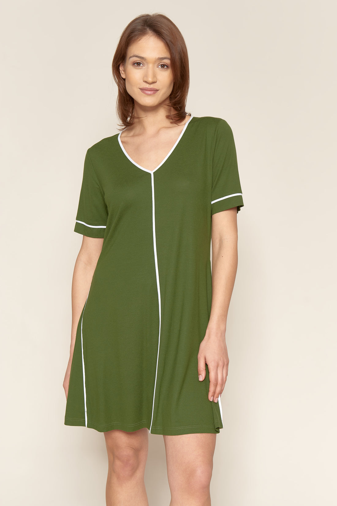 Rosch Beach Dress, 1/2 Sleeve, V-Neck Botanical Green (1225621) Green