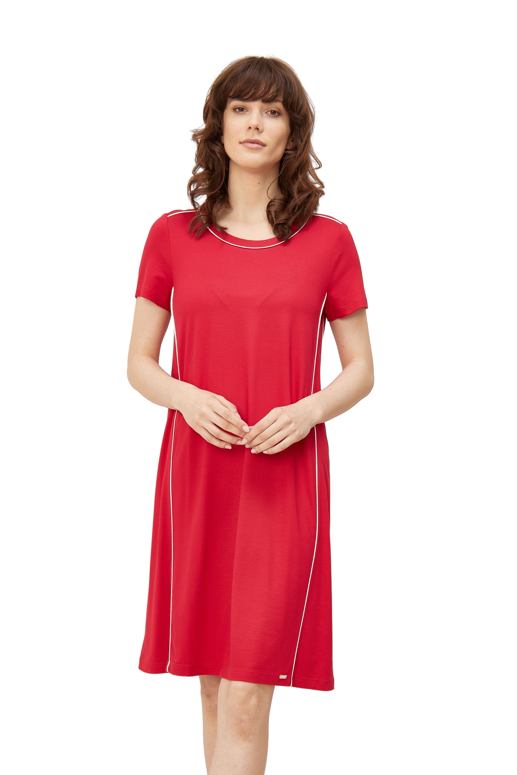 Rosch Beach Dress, 1/2 Sleeve, Round Neck Strawberry In (1225647) Cherry