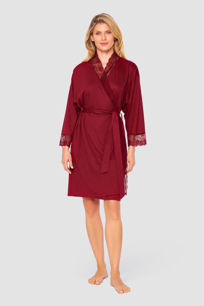 Rosch Robe, 3/4 Sleeve, Wrap-Around, Pockets B (1233672) Chianti