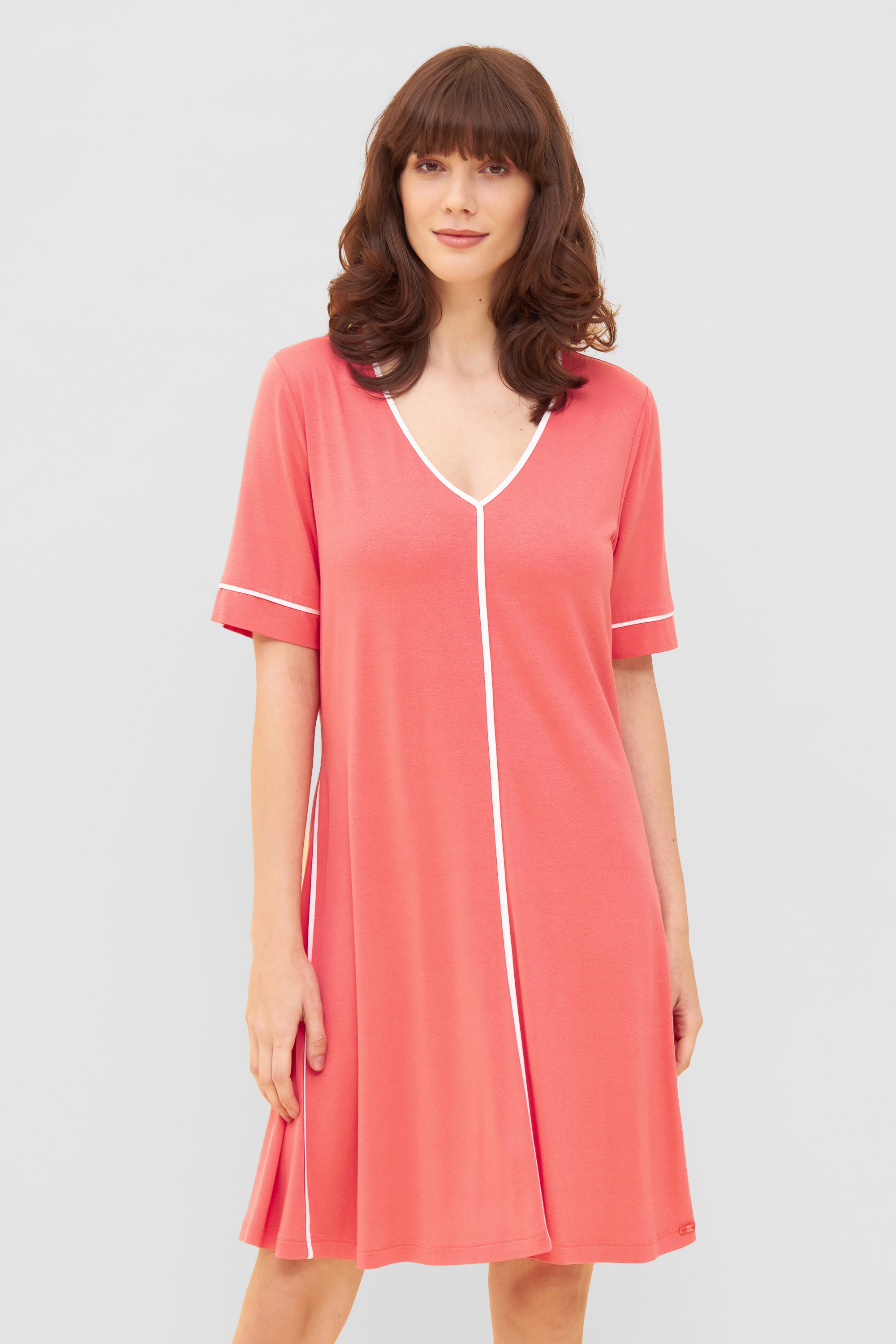 Rosch Beach Dress, 1/2 Sleeve, V-Neck Hot Coral (1235648) Hot Coral