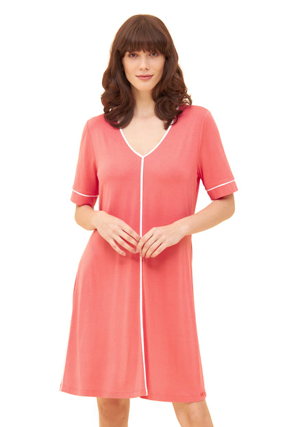 Rosch Beach Dress, 1/2 Sleeve, V-Neck Hot Coral (1235648) Hot Coral