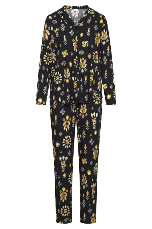Rösch Pyjamas front view in Black Print