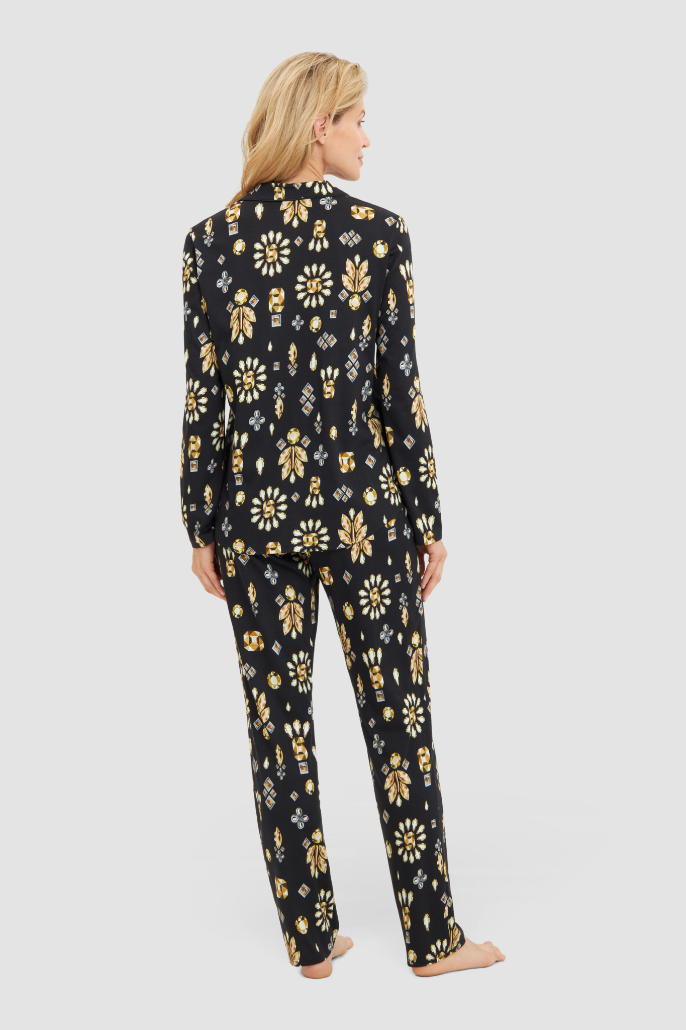 Rösch Pyjamas back view in Black Print