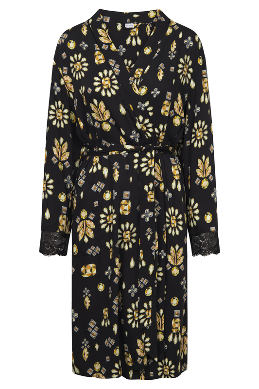 Rösch Robe front view in Black Print