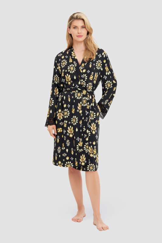 Rösch Robe on model in Black Print