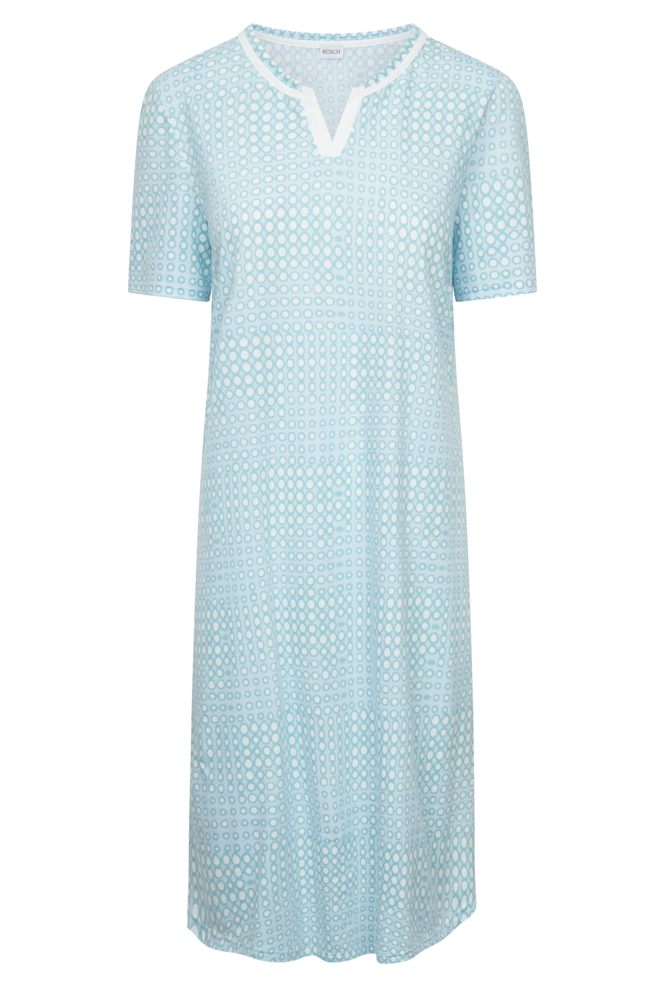 Rösch Nightgown front view in Cool Mint Dots