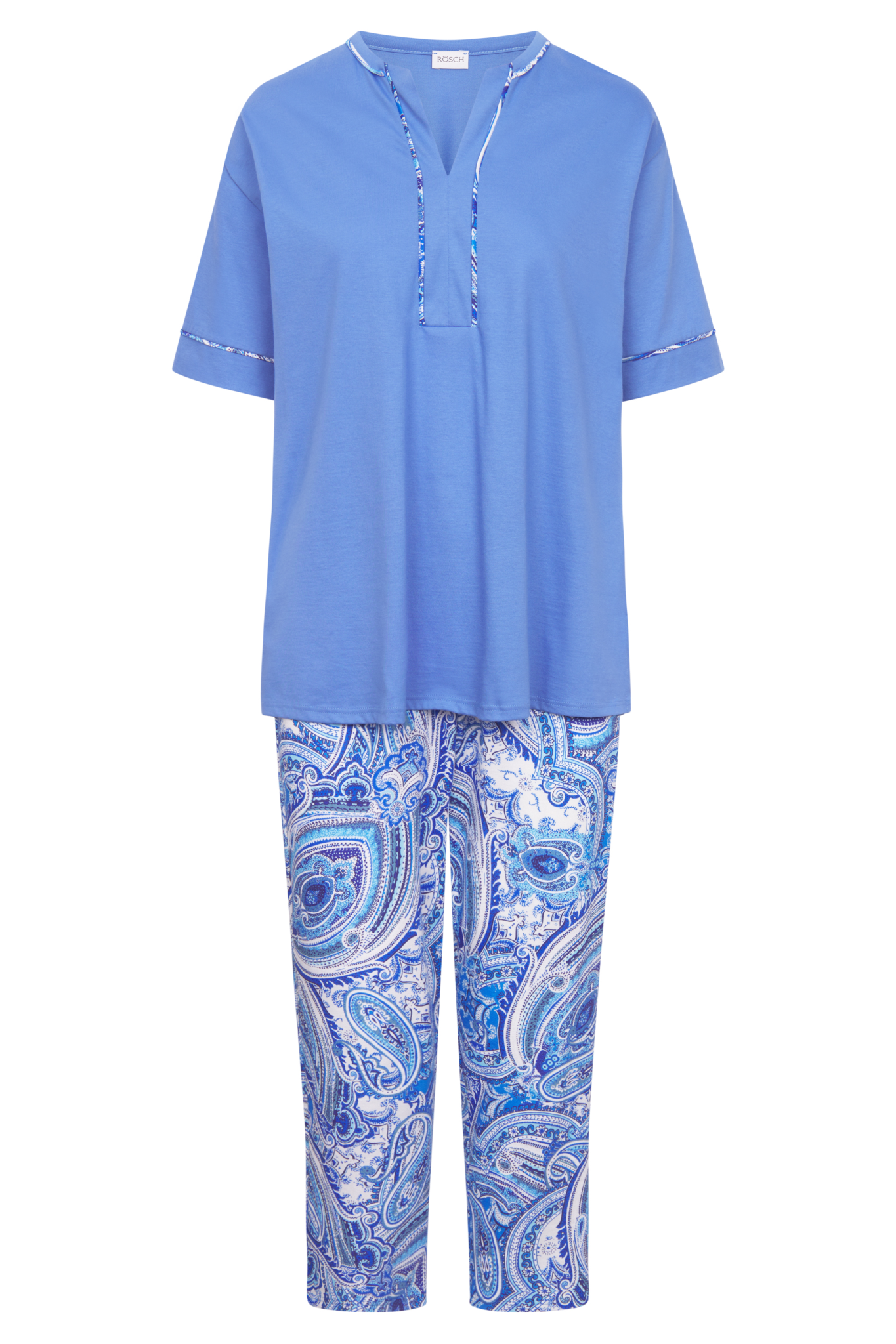 Rösch Pyjamas front view in Big Paisley