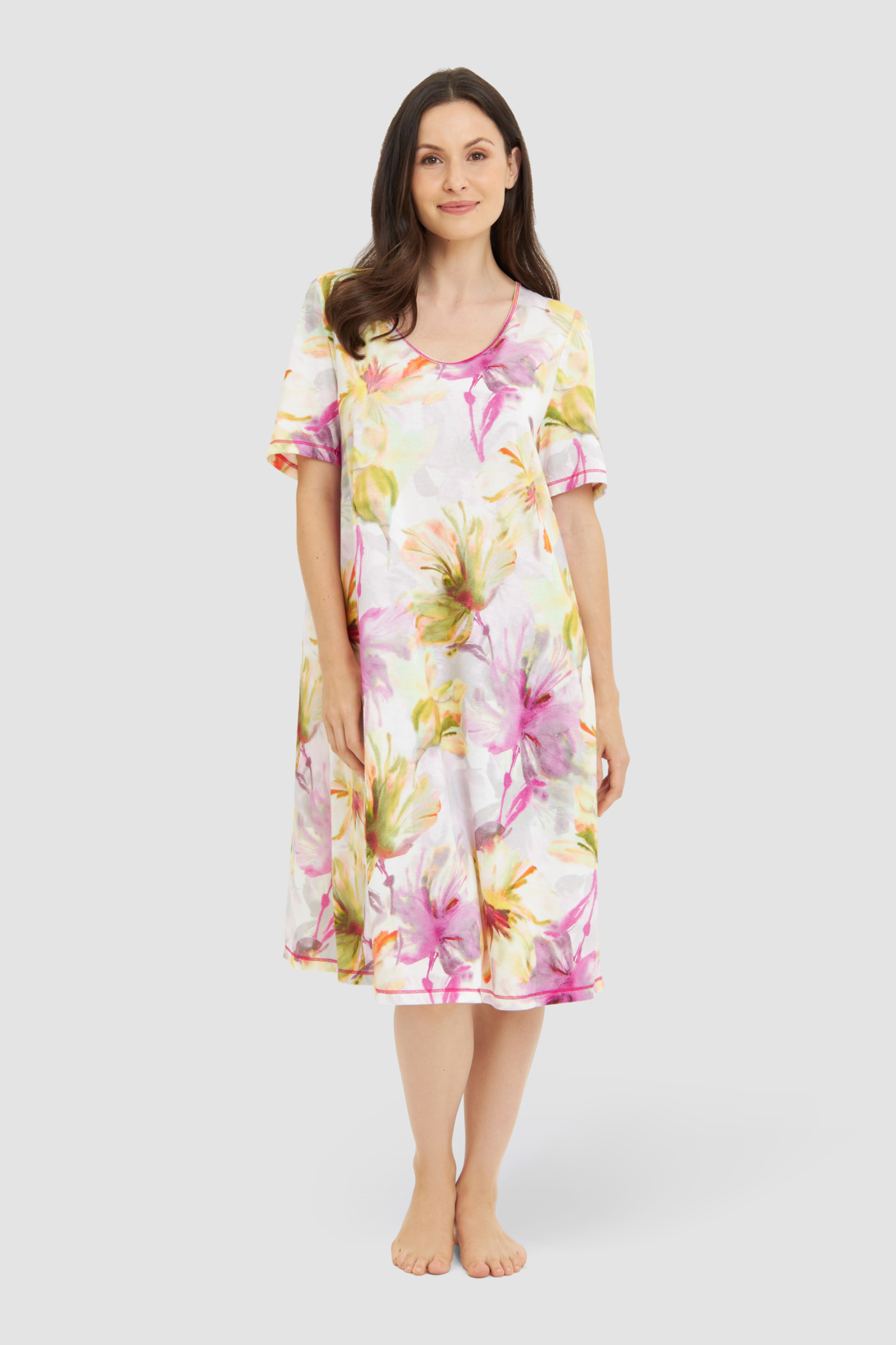 Rösch Nightgown on model in Romantic Flower