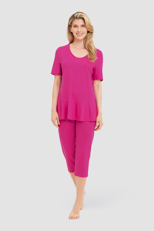 Rösch Pyjamas on model in Fuchsia