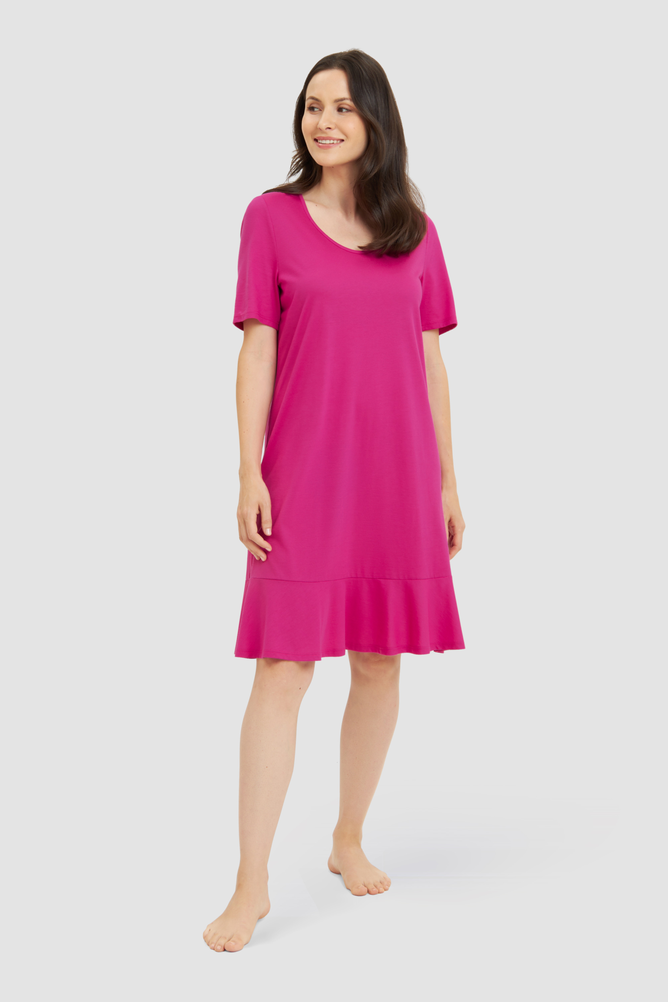 Rösch Nightgown on model in Fuchsia