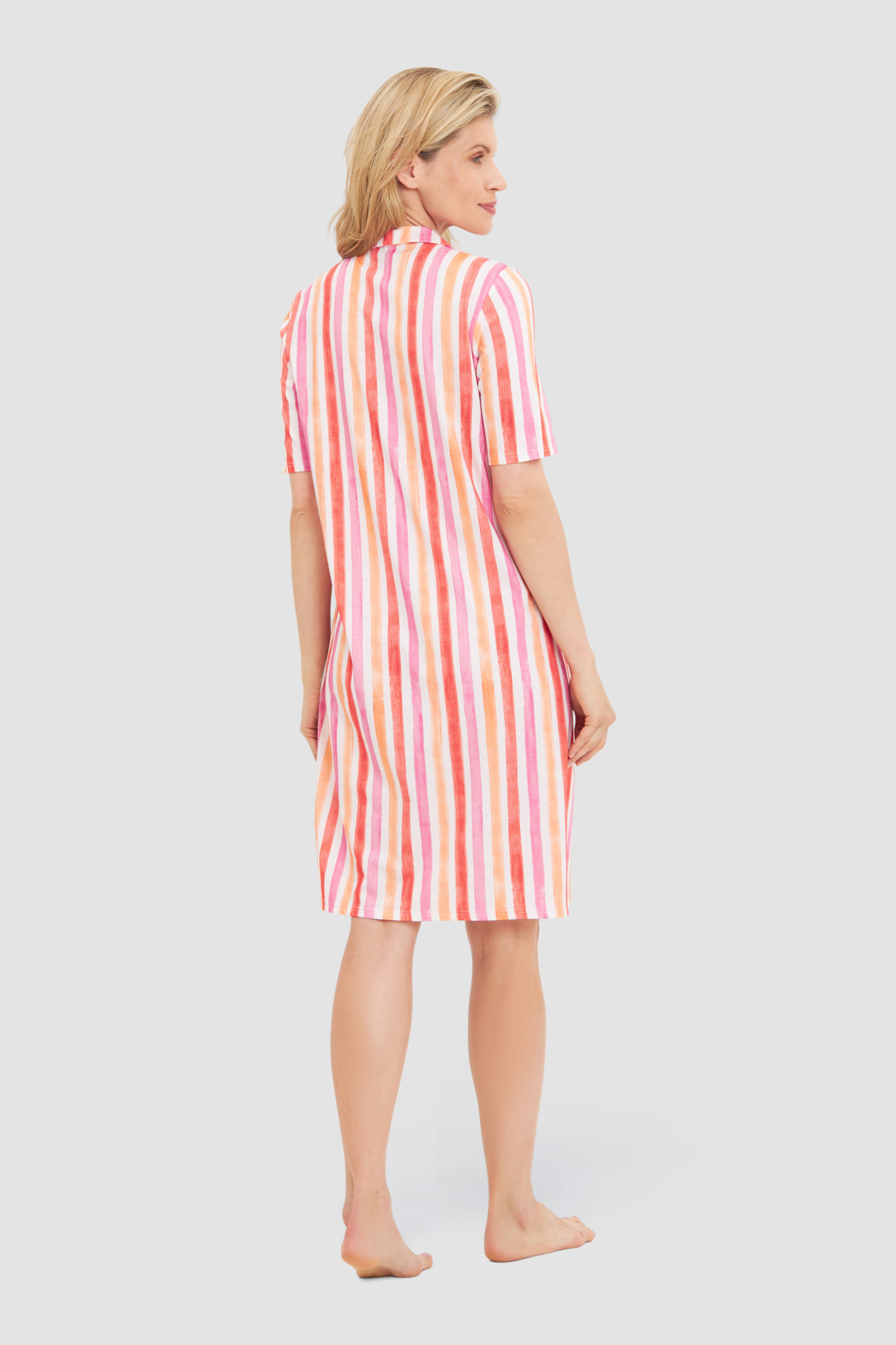 Rösch Nightgown back view in Stripe Multicolor
