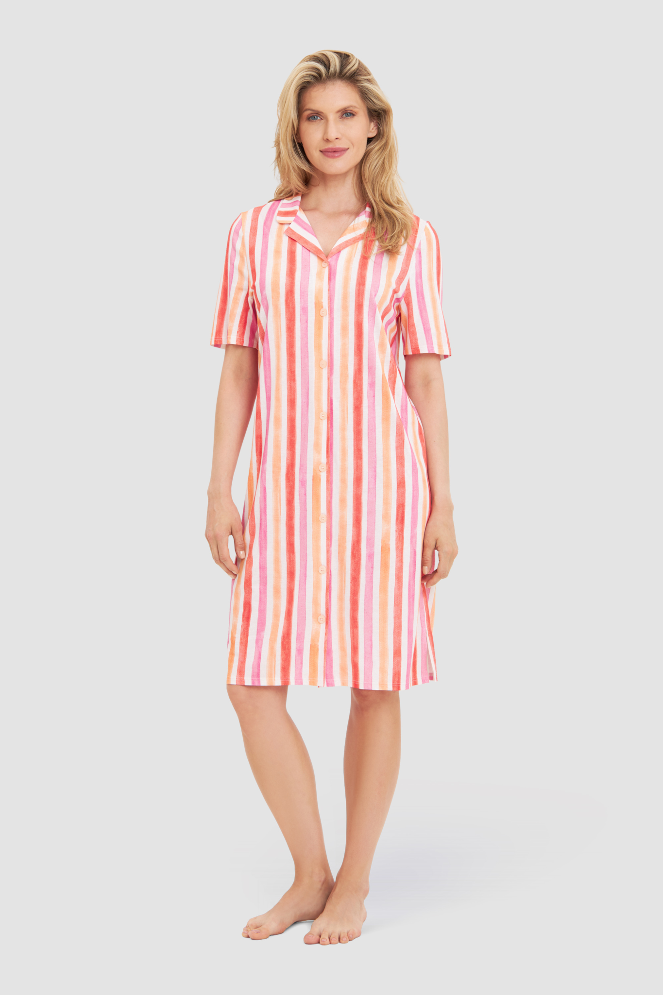 Rösch Nightgown on model in Stripe Multicolor