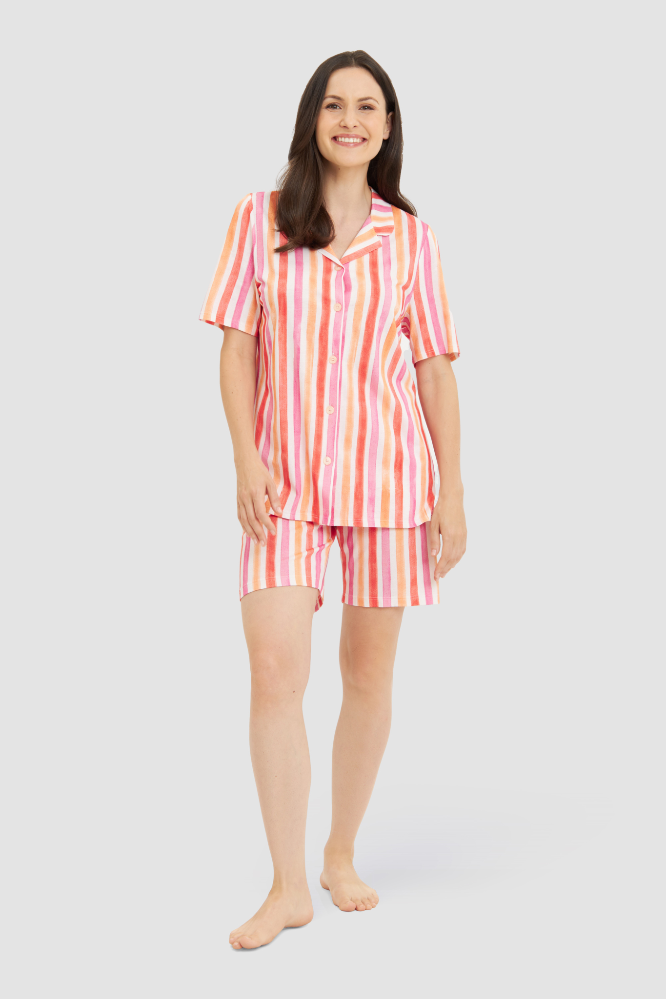 Rösch Lounge Top on model in Stripe Multicolor