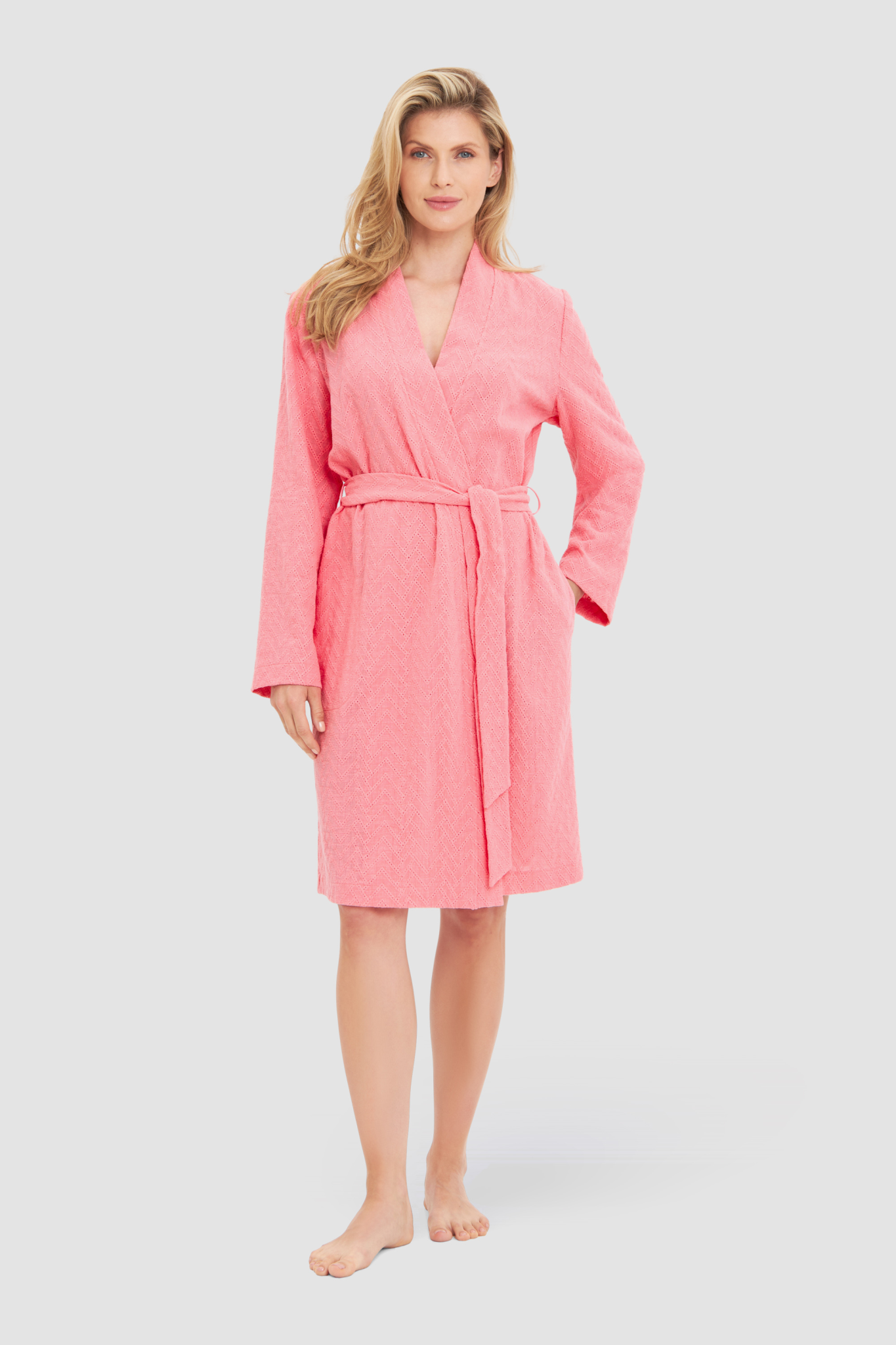 Rösch Robe on model in Coralle