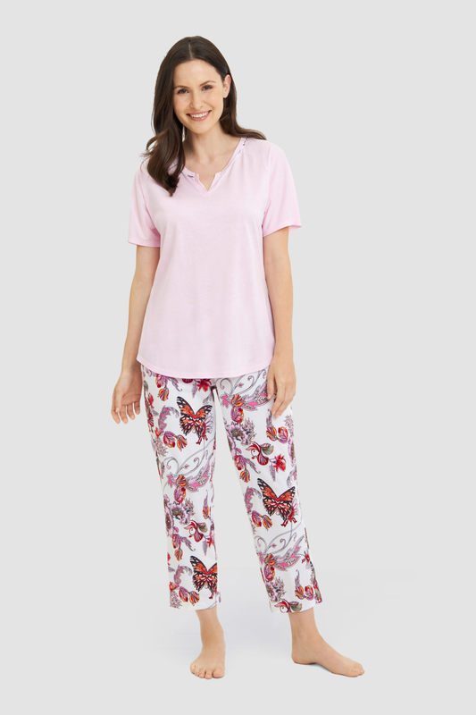 Rösch Pyjamas on model in Butterfly Garden