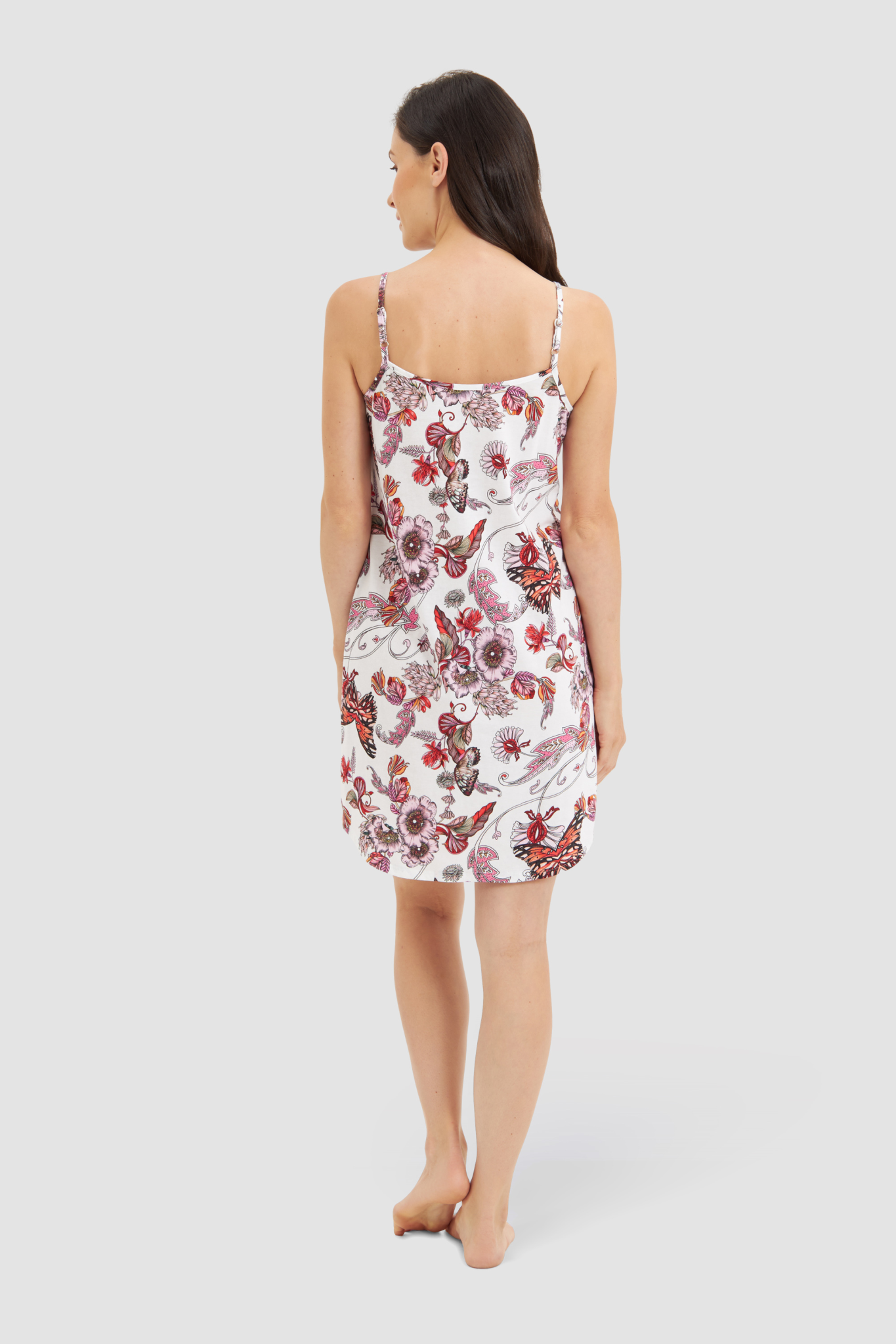 Rösch Nightgown back view in Butterfly Garden