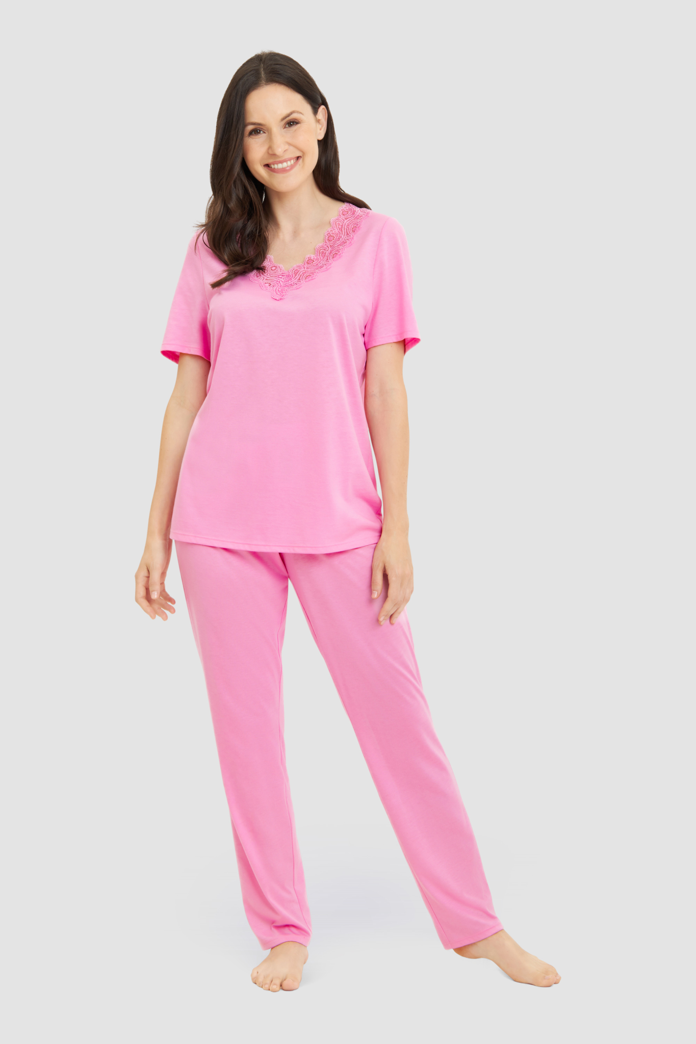 Rösch Pyjamas on model in Pink