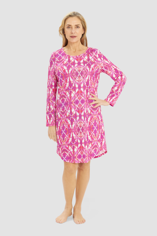 Rösch Nightgown on model in Fancyprint