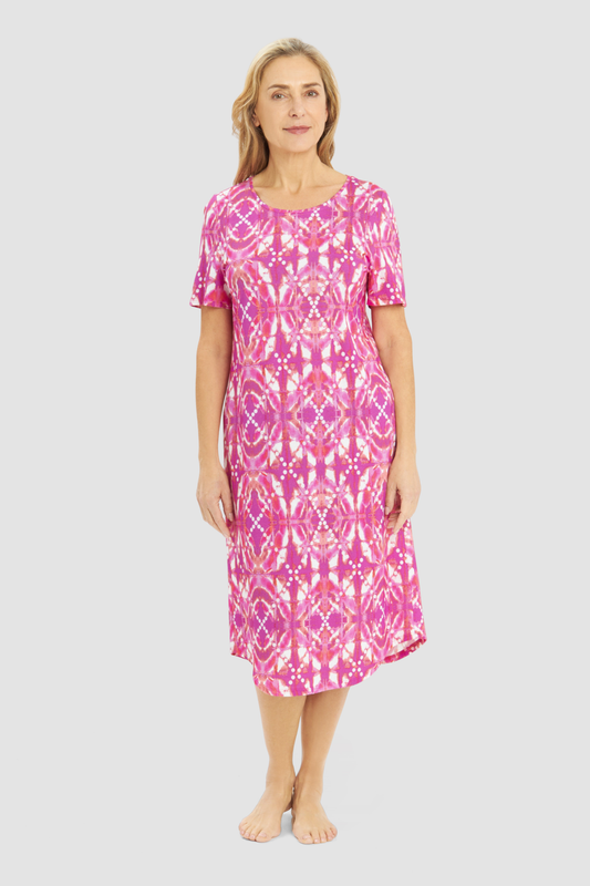 Rösch Nightgown on model in Fancyprint