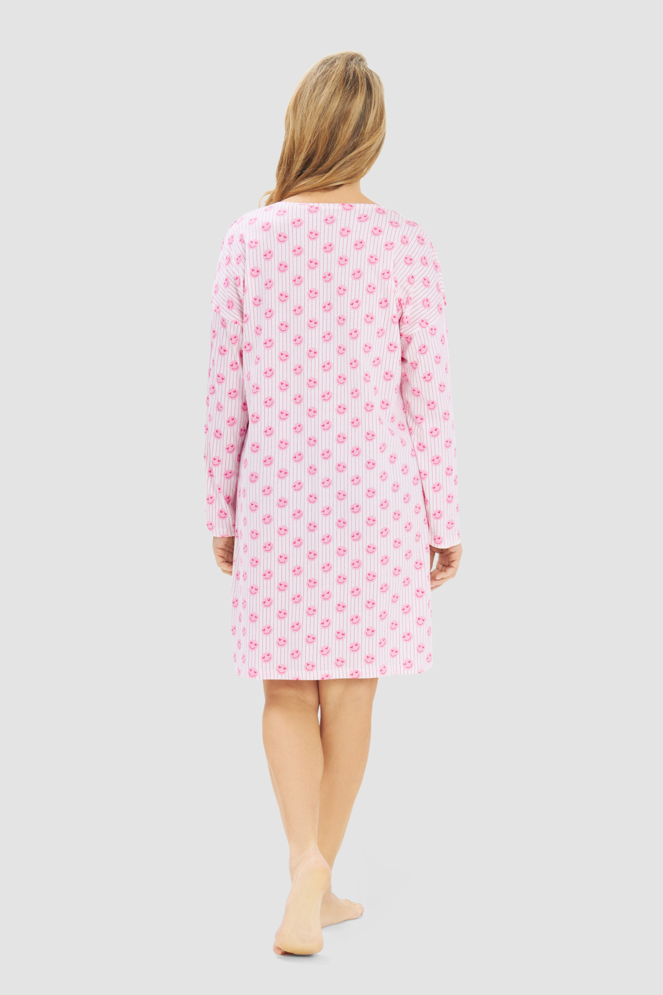 Rösch Nightgown back view in Pink Print