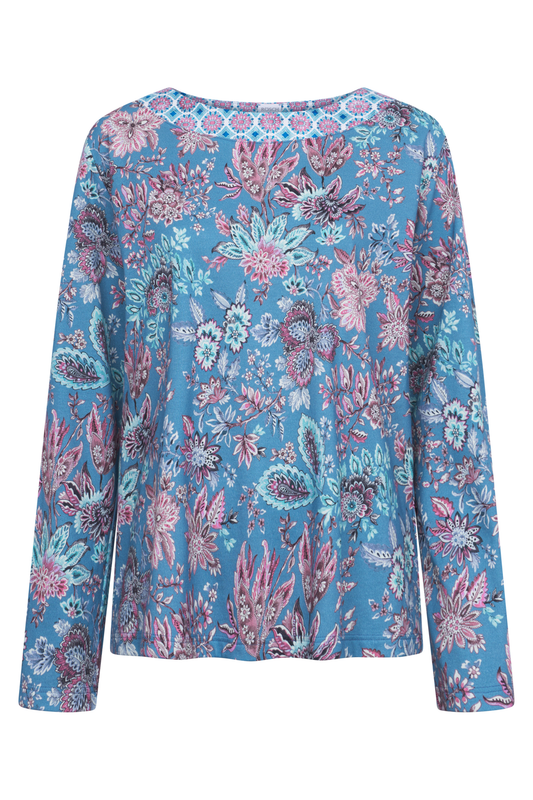 Rösch Lounge Top front view in Ornamental Print