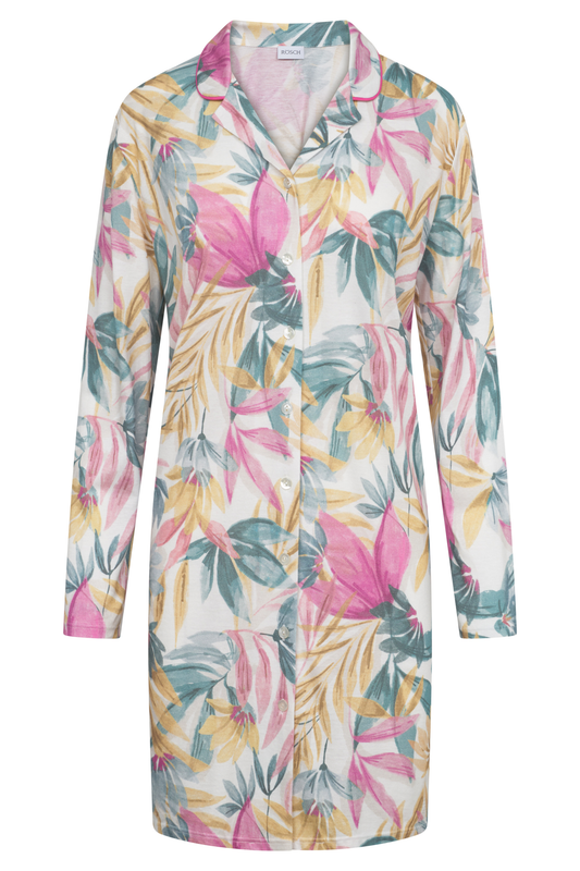 Rösch Nightgown front view in Multicolor Leaves