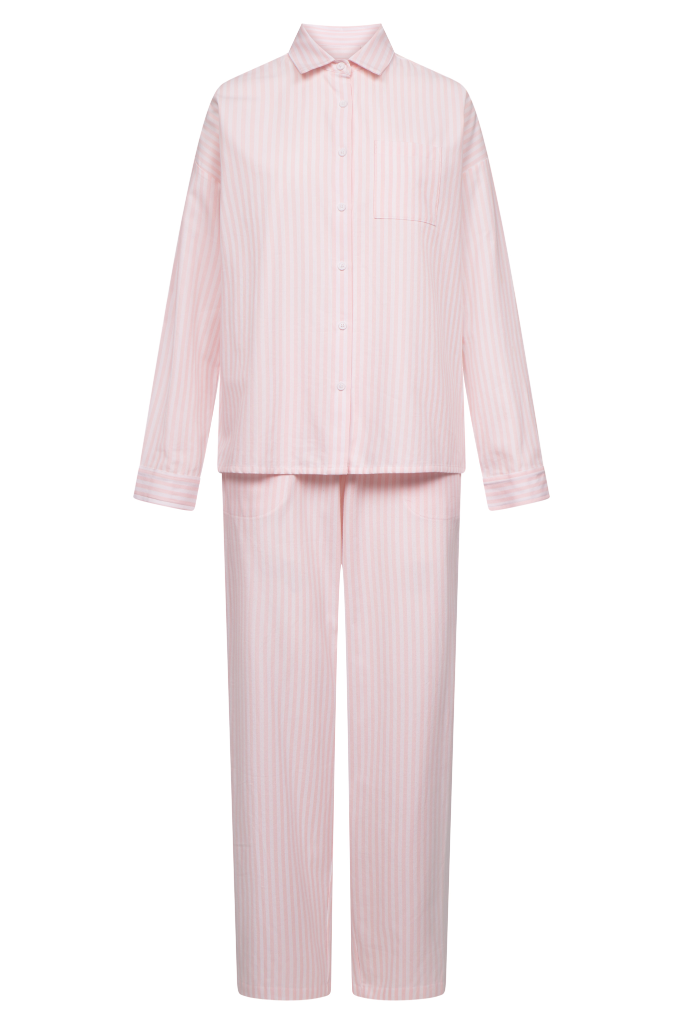 Rösch Pyjamas front view in Rose Stripe