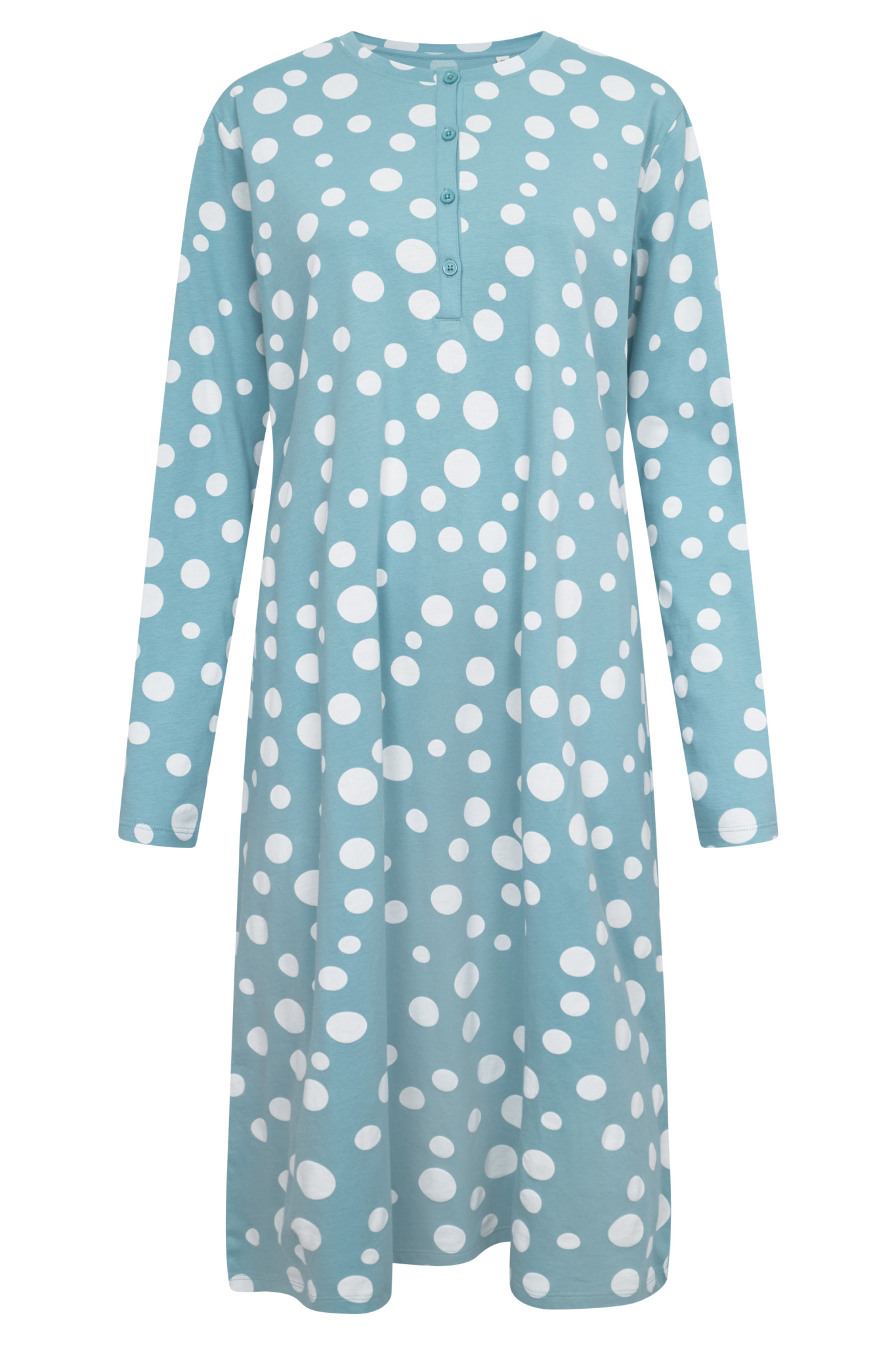 Rösch Nightgown front view in Cool Mint Dots